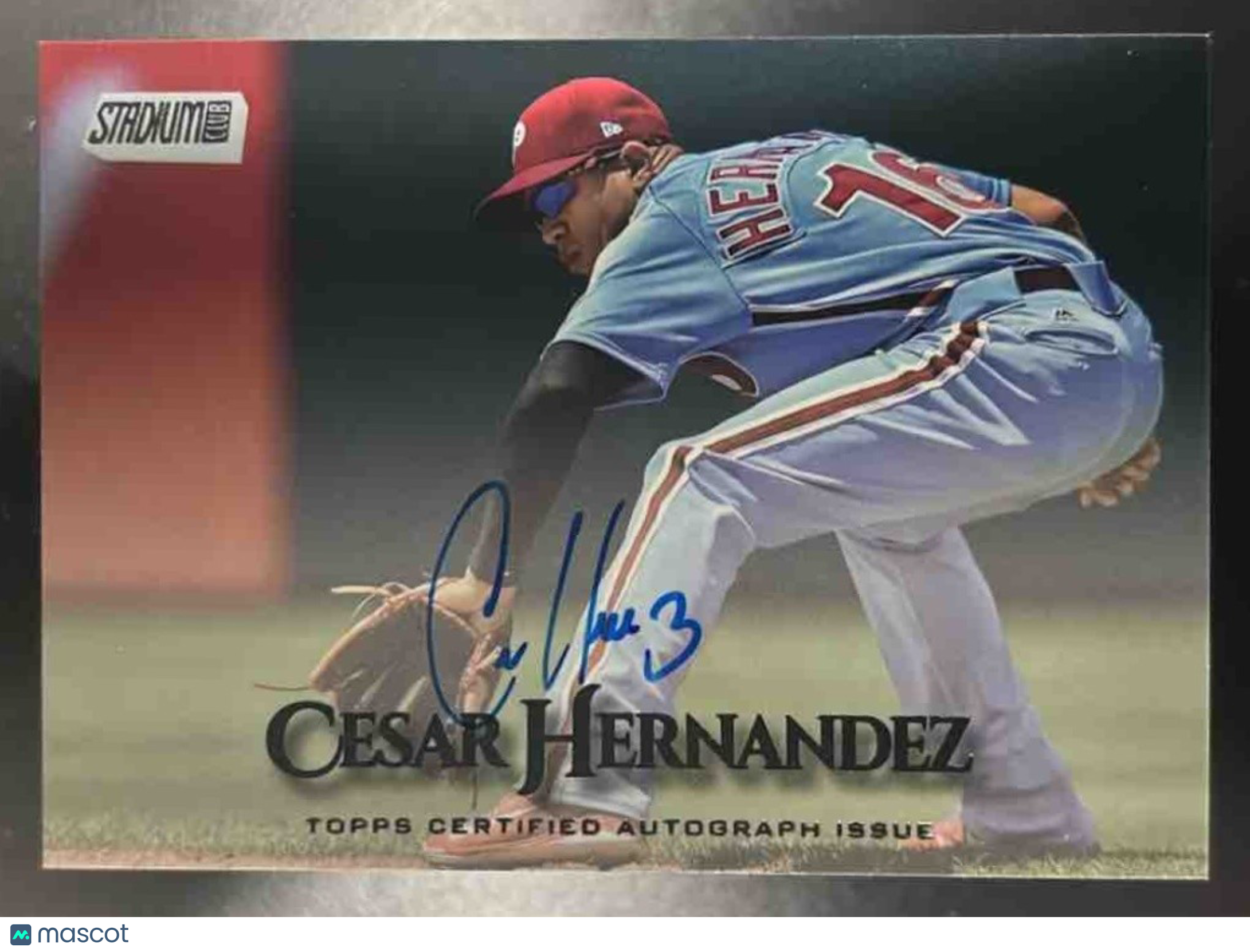 2019 Topps Stadium Club Cesar Hernandez Auto #SCA-CH Philadelphia Phillies - Sports Cards
