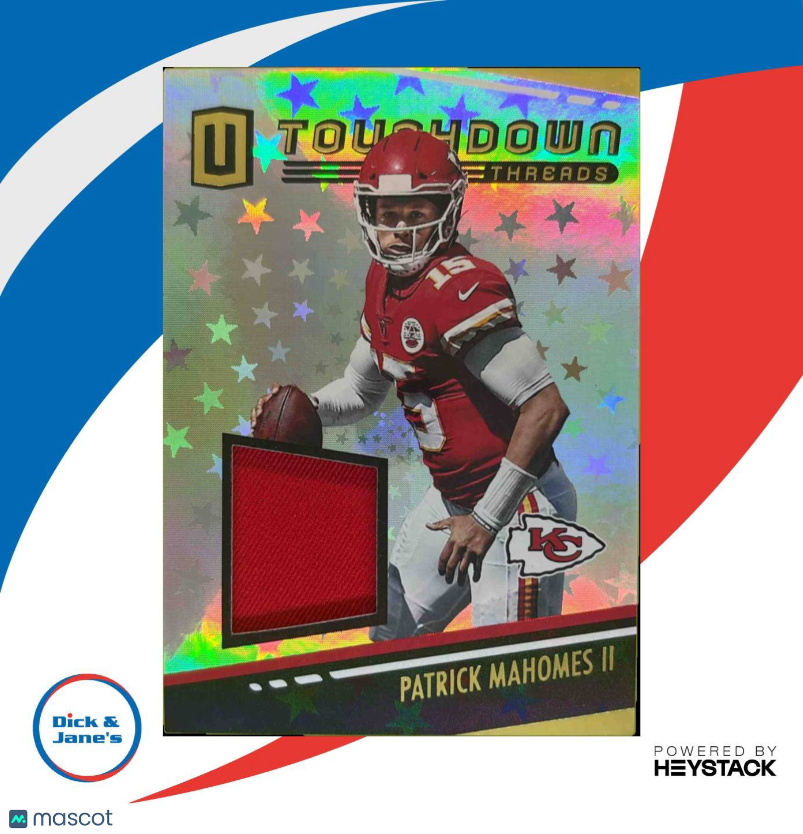 2019 Unparalleled Patrick Mahomes Touchdown Threads Astral 002/150 Kansas City - Sports Cards