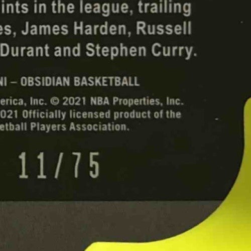 2020-21 Obsidian DeMar DeRozan Eclipse Electric Etch Purple Die Cut 11/75 Spurs - Sports Cards