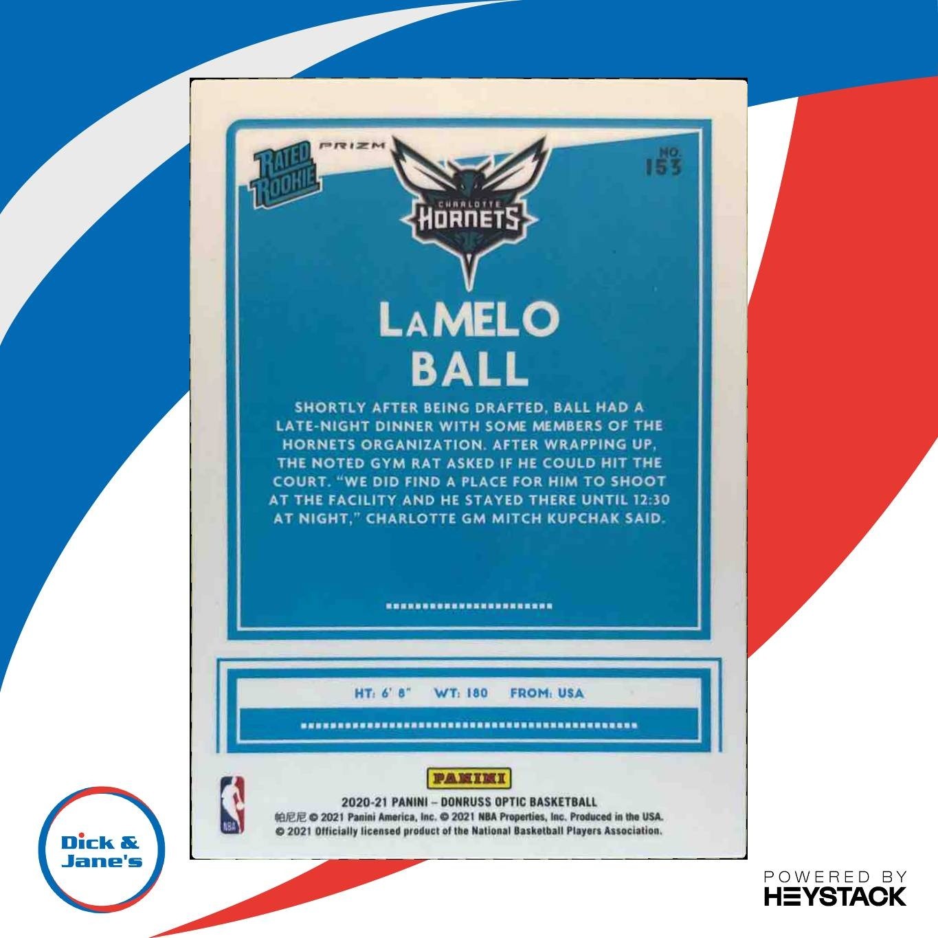 2020-21 Panini Donruss Optic LaMelo Ball Fanatics #153 RC Charlotte Hornets - Sports Cards