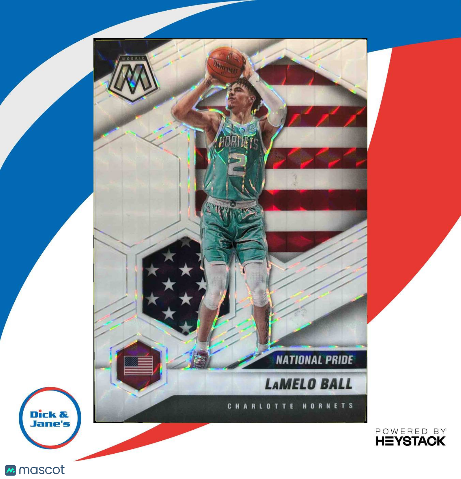 2020-21 Panini Mosaic LaMelo Ball White 11/25 #257 RC Charlotte Hornets - Sports Cards