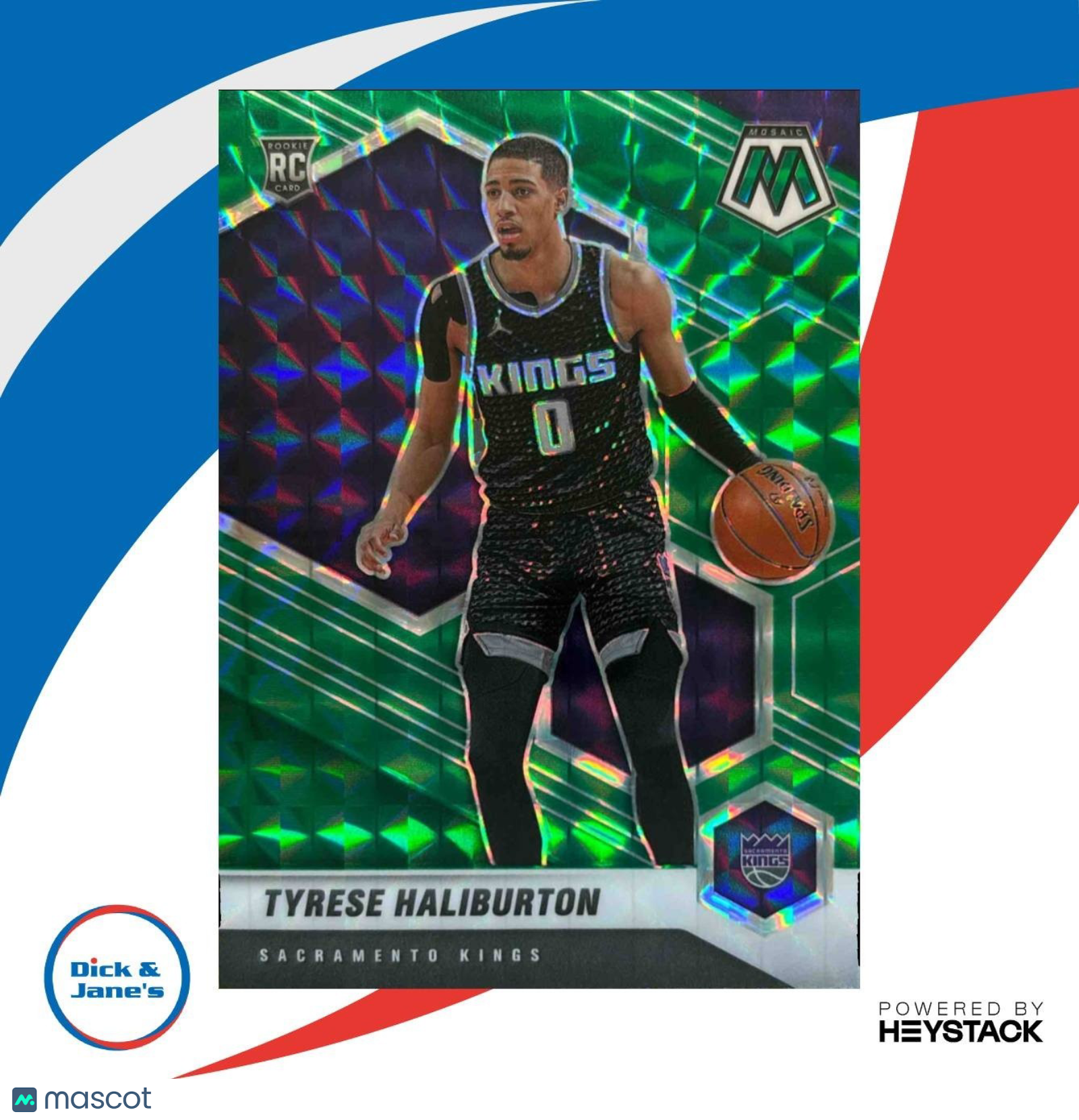 2020-21 Panini Mosaic Tyrese Haliburton Reactive Green #204 RC Sacramento Kings - Sports Cards