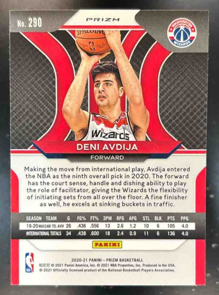 2020-21 Panini Prizm Deni Avdija Red Ice Prizms #290 RC Washington Wizards - Sports Cards