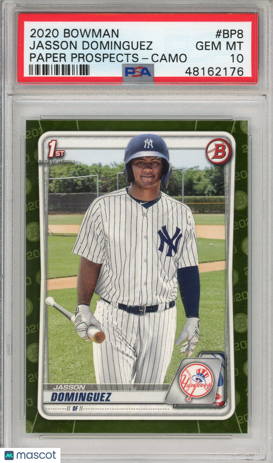 2020 Bowman Paper Prospects Jasson Dominguez Camo #BP8 PSA 10 GEM MINT - Graded Sports Cards