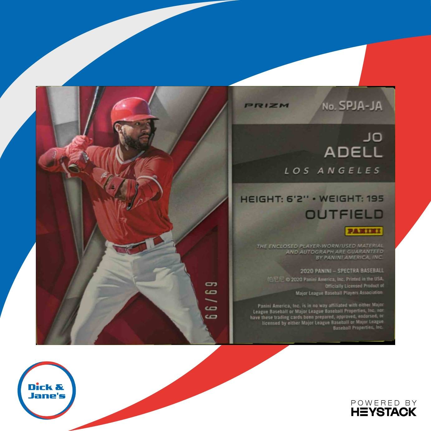 2020 Chronicles Jo Adell Spectra Prospect Jersey Auto Neon Blue /99 LA Angels - Sports Cards