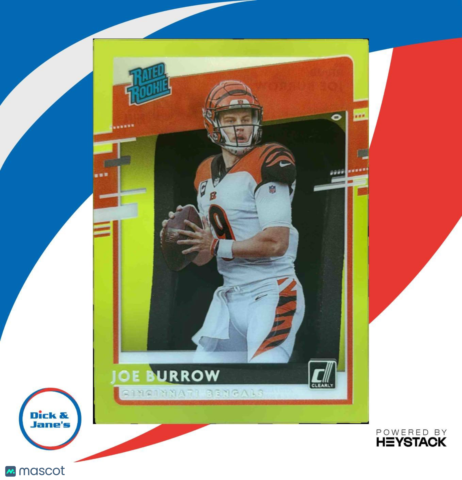 2020 Chronicles Joe Burrow Clearly Donruss Rated Rookie RC Cincinnati Bengals - Sports Cards