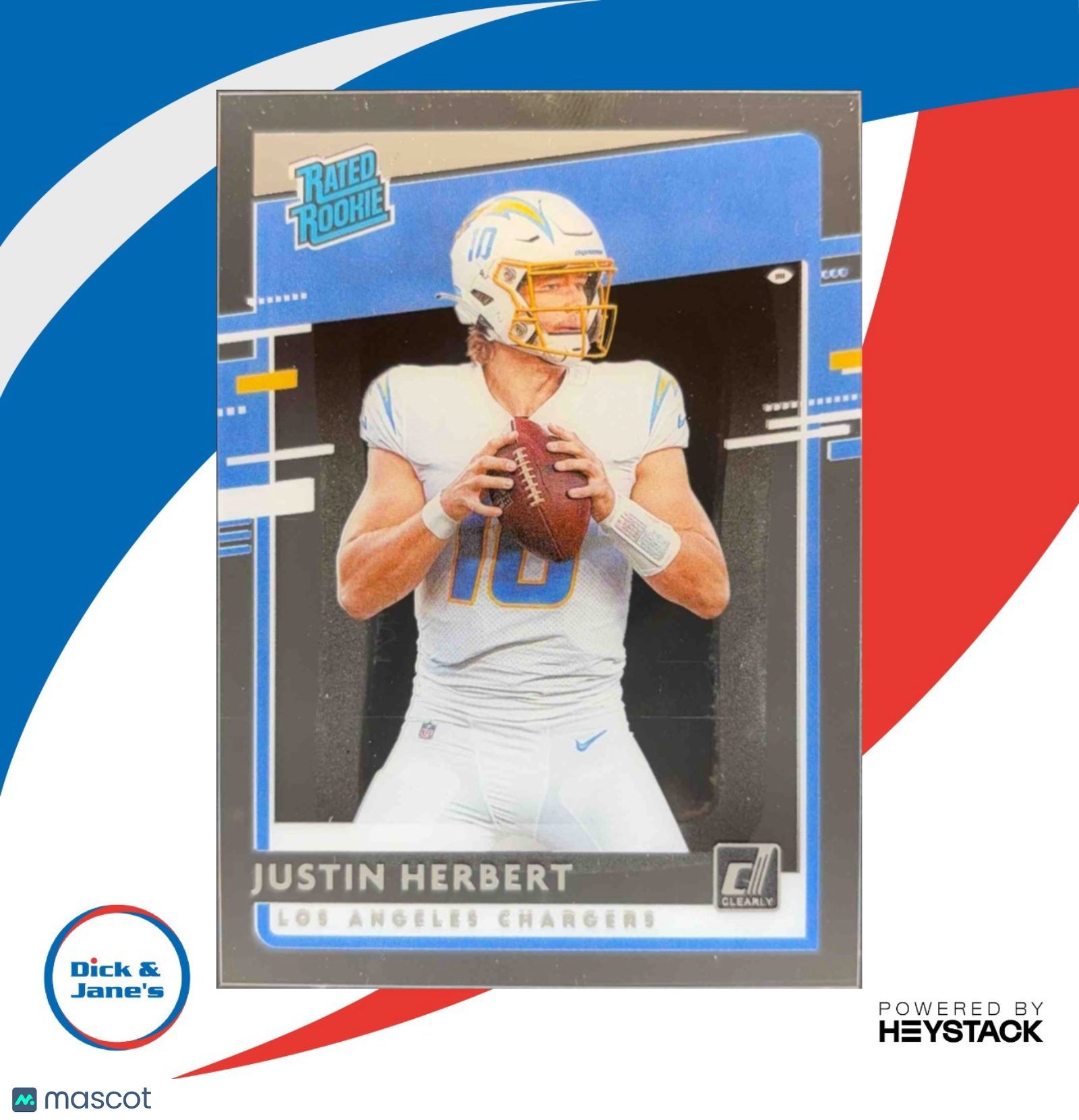 2020 Chronicles Justin Herbert Clearly Donruss Rated Rookie Los Angeles Chargers - Sports Cards