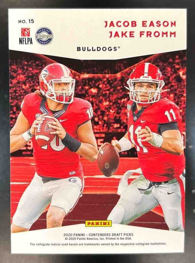 2020 Contenders Draft Picks Jacob Eason Jake Fromm Collegiate Connections /23 - Sports Cards
