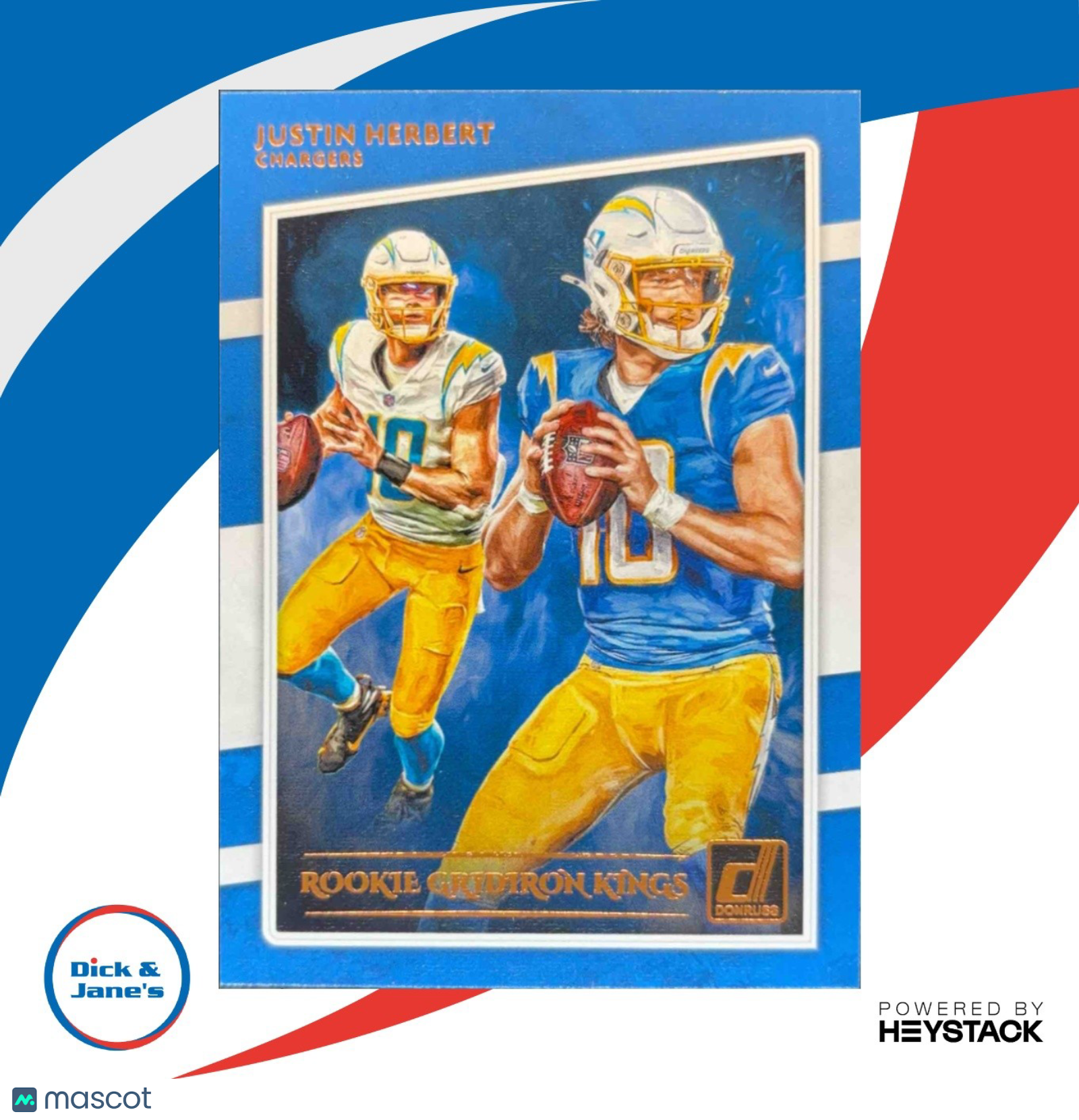 2020 Donruss Justin Herbert Rookie Gridiron Kings RGK-JH RC Los Angeles Chargers - Sports Cards