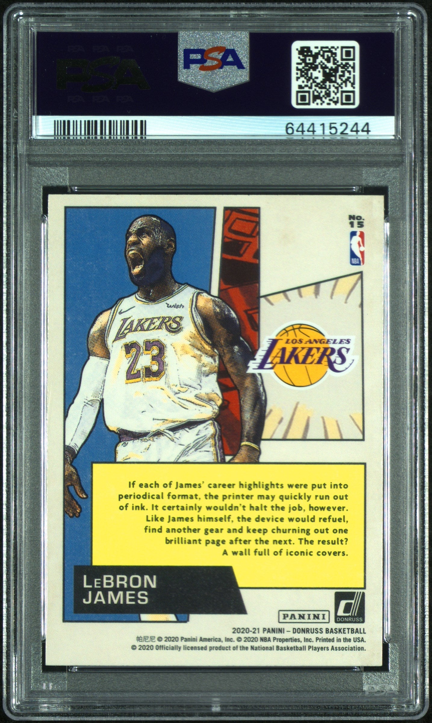 2020 Donruss Net Marvels LeBron James Press Proof #15 PSA 8 Los Angeles Lakers - Graded Sports Cards