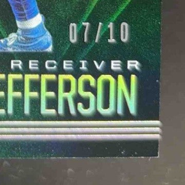 2020 Illusions Van Jefferson Trophy Collection Green 7/10 32 RC Los Angeles Rams - Sports Cards
