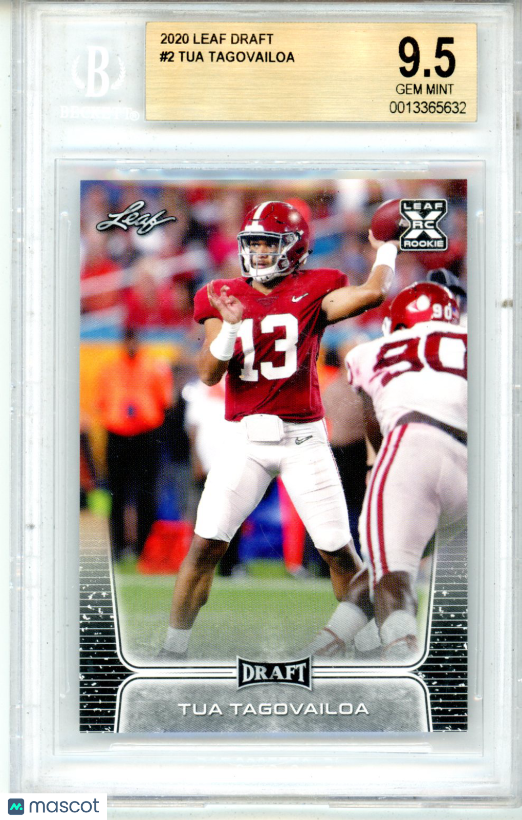 2020 Leaf Draft Tua Tagovailoa #2 BGS 9.5 GEM MINT - Graded Sports Cards