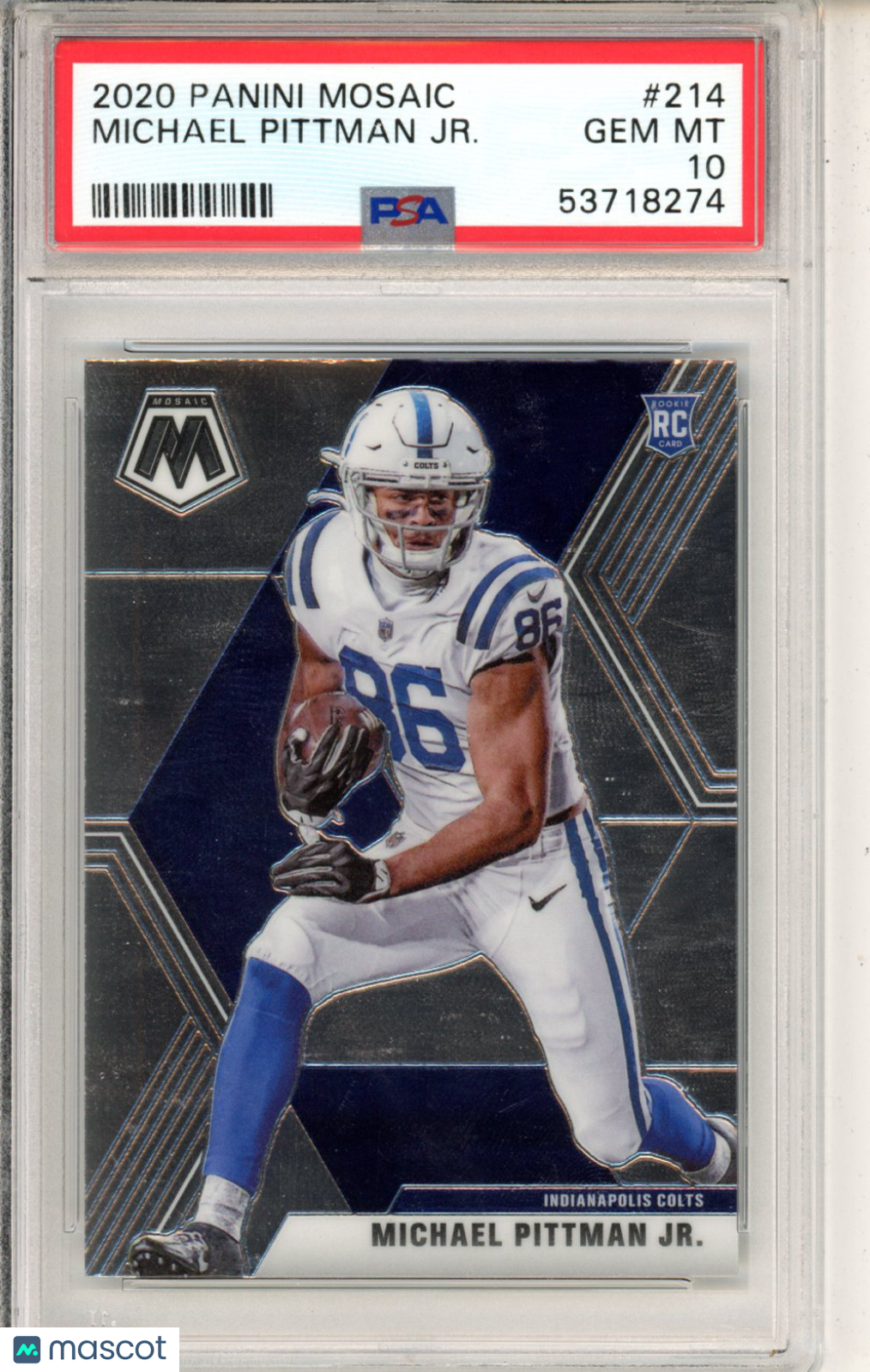 2020 Mosaic Michael Pittman JR. Rookie #214 PSA 10 GEM MINT Indianapolis Colts - Graded Sports Cards