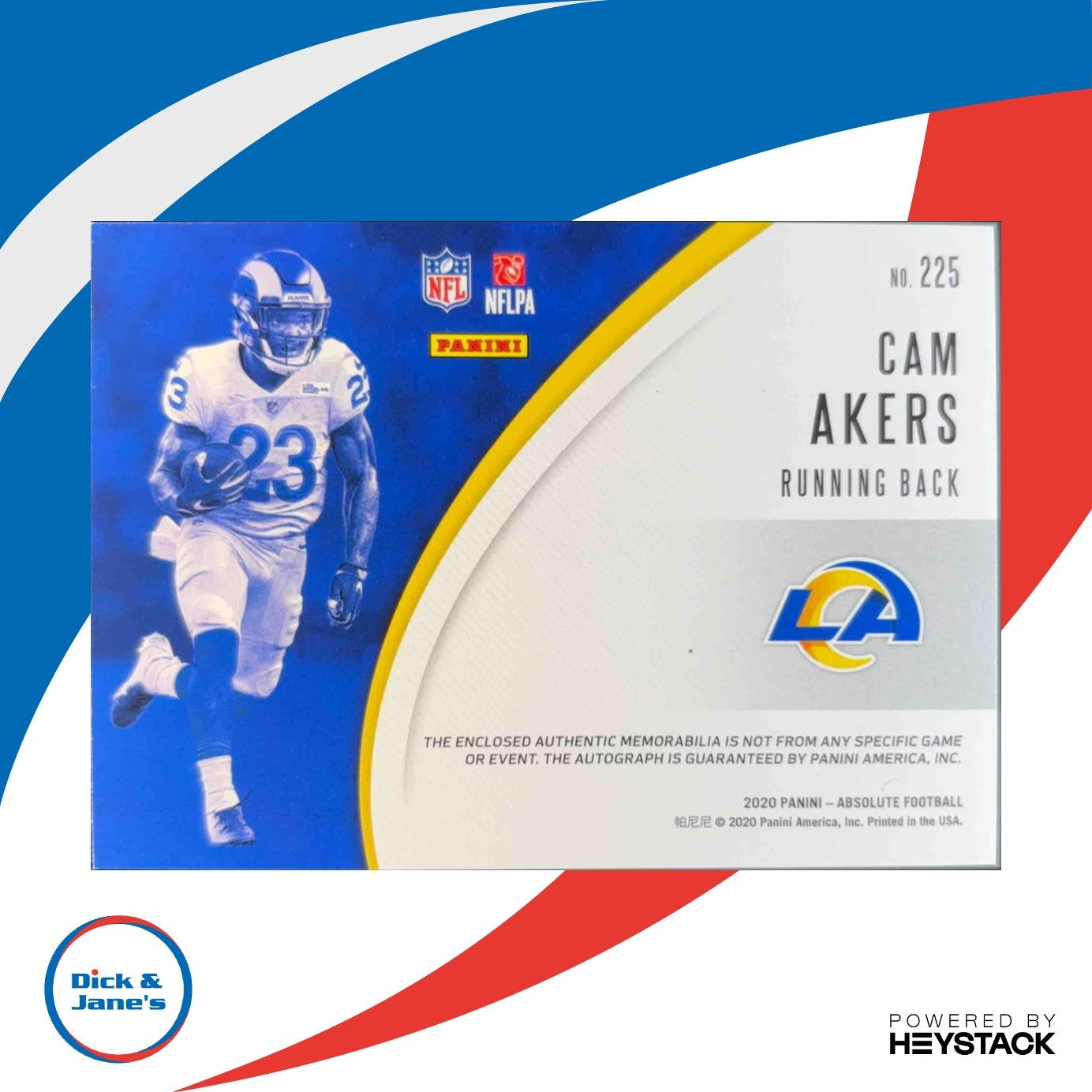 2020 Panini Absolute Cam Akers 221/399 Memorabilia Rated Prospect Auto Rookie - Sports Cards