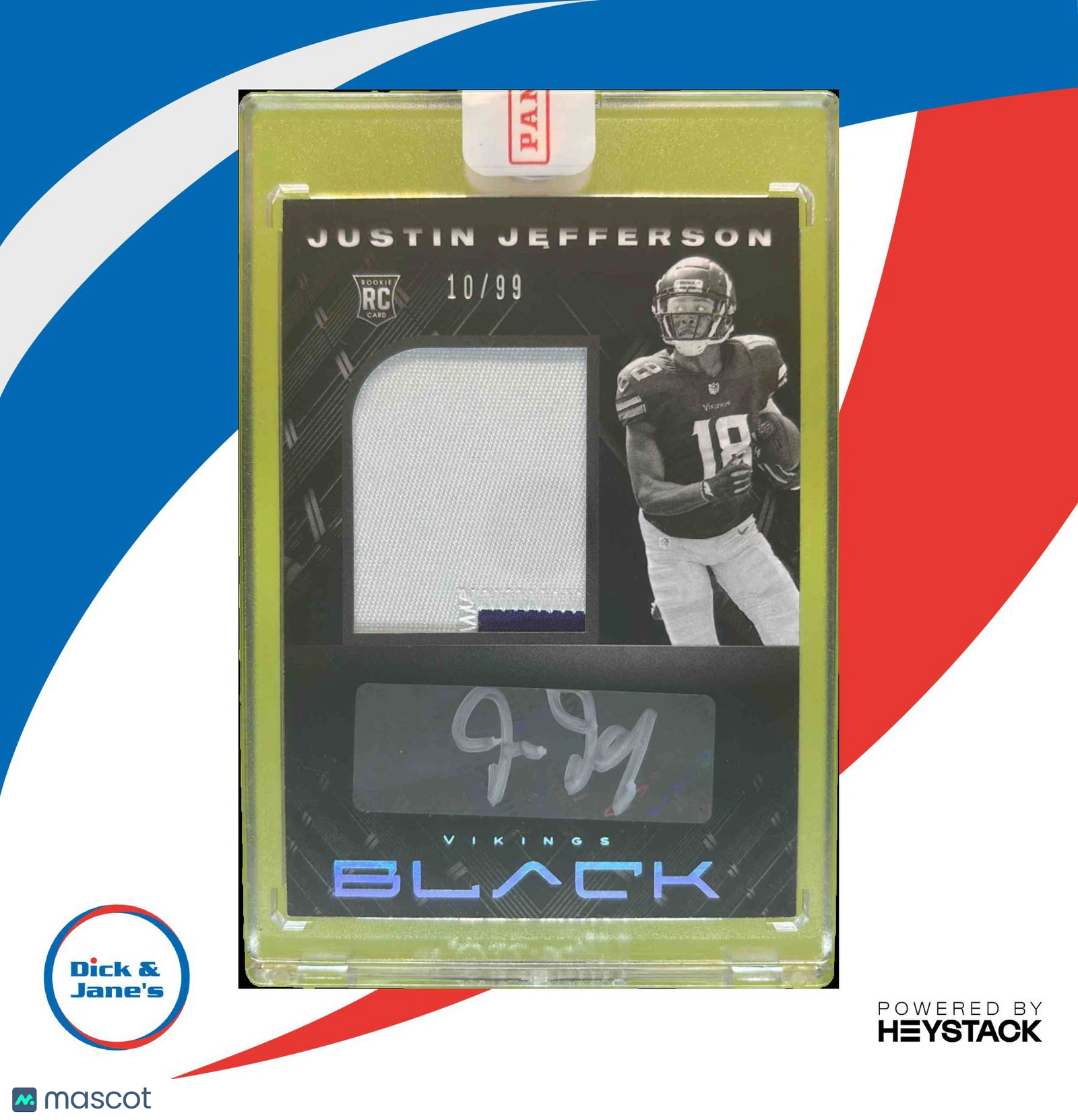 2020 Panini Black Justin Jefferson Sizeable Signatures Rookie Jersey 10/99 Auto - Sports Cards