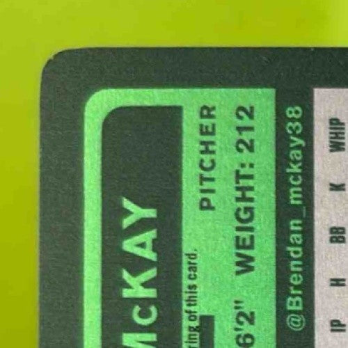 2020 Panini Chronicle Brendan McKay Classics Printing Plates Cyan 1/1 #6 RC Rays - Sports Cards