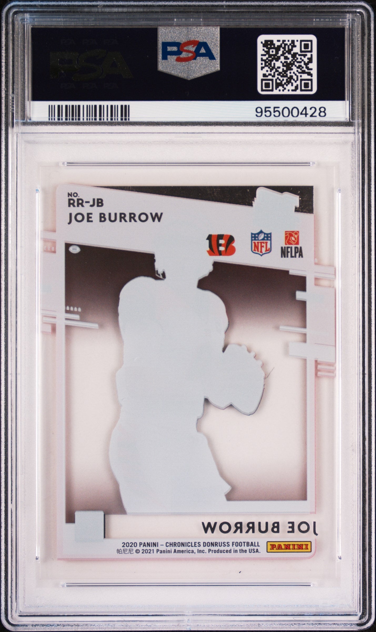 2020 Panini Chronicles Clearly Donruss Rated Rookies Joe Burrow RKE. #RRJB PSA 9 - Graded Sports Cards