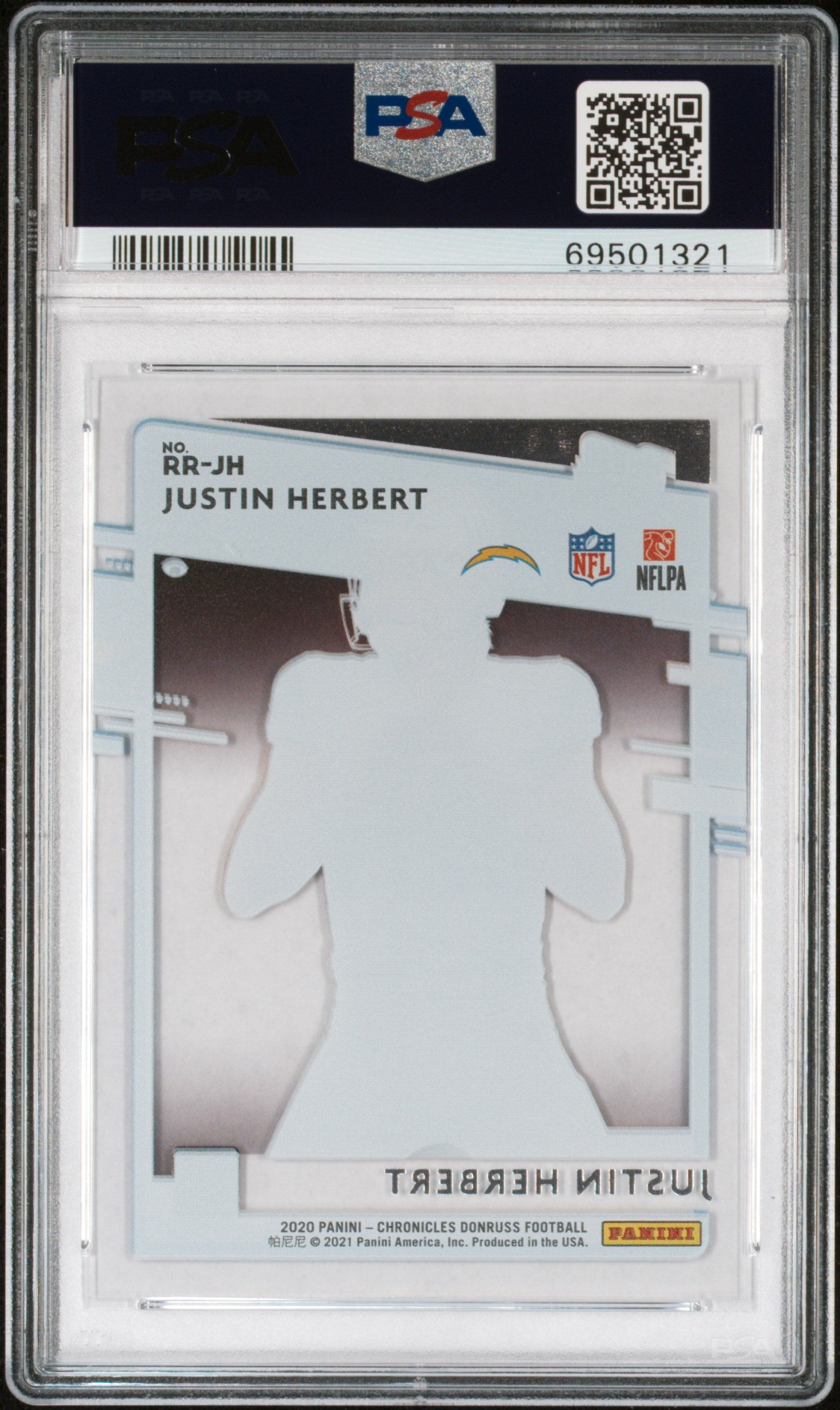 2020 Panini Chronicles Clearly Donruss Rated Rookies Justin Herbert PSA 9 MINT - Graded Sports Cards