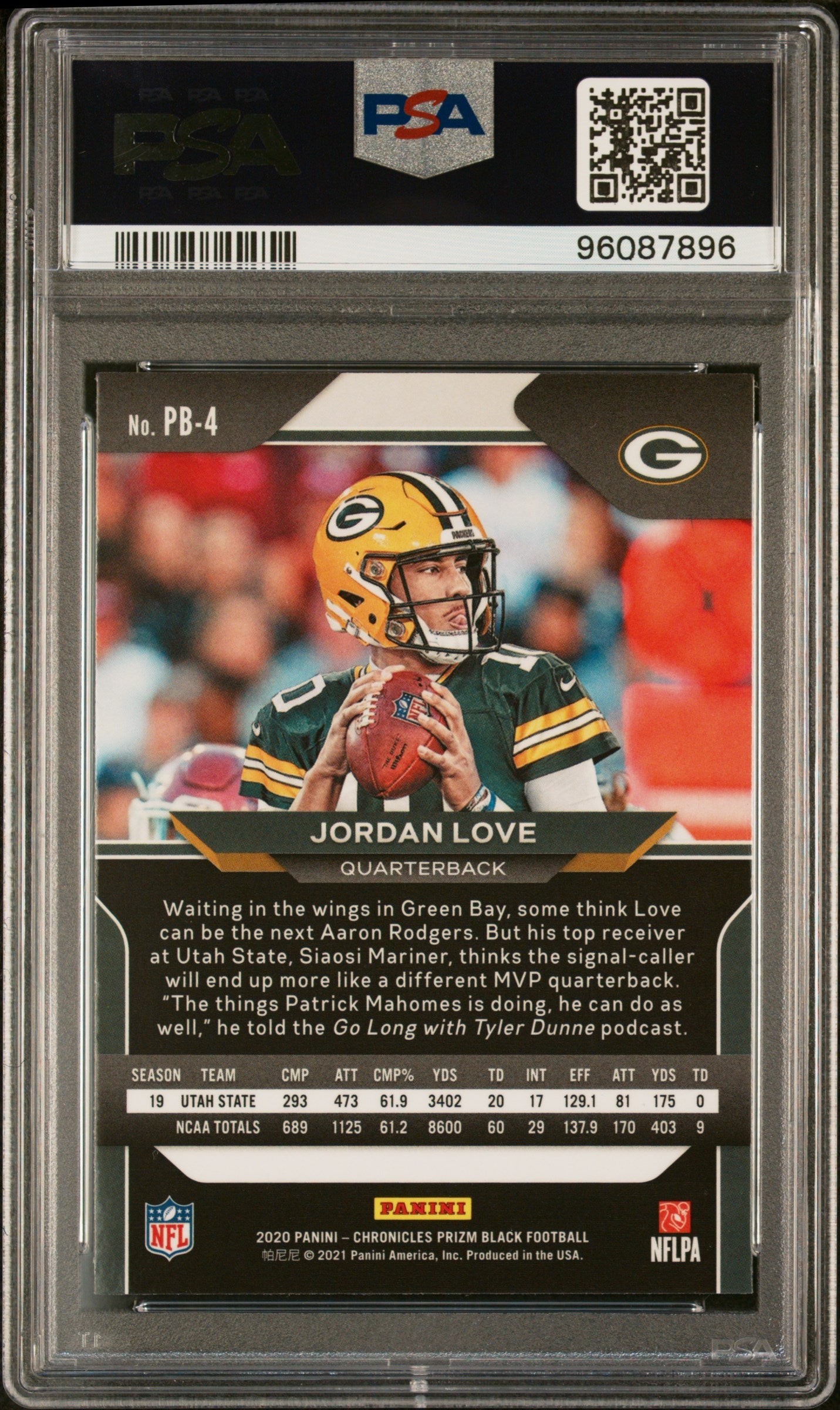 2020 Panini Chronicles Prizm Black Jordan Love #PB4 PSA 10 - Graded Sports Cards