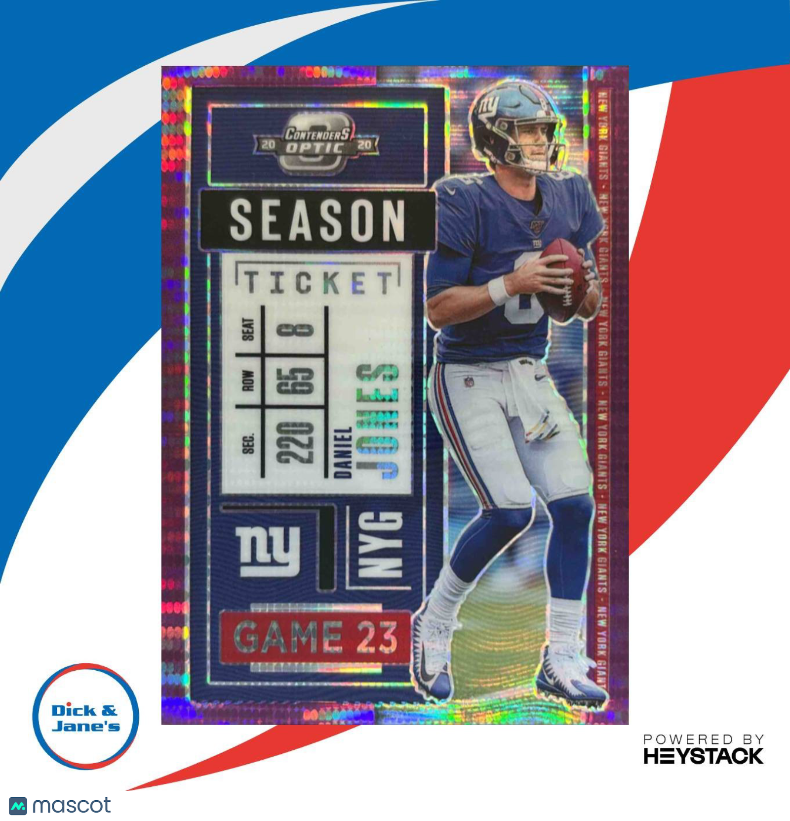2020 Panini Contenders Optic Daniel Jones Purple Pulsar /21 #43 New York Giants - Sports Cards
