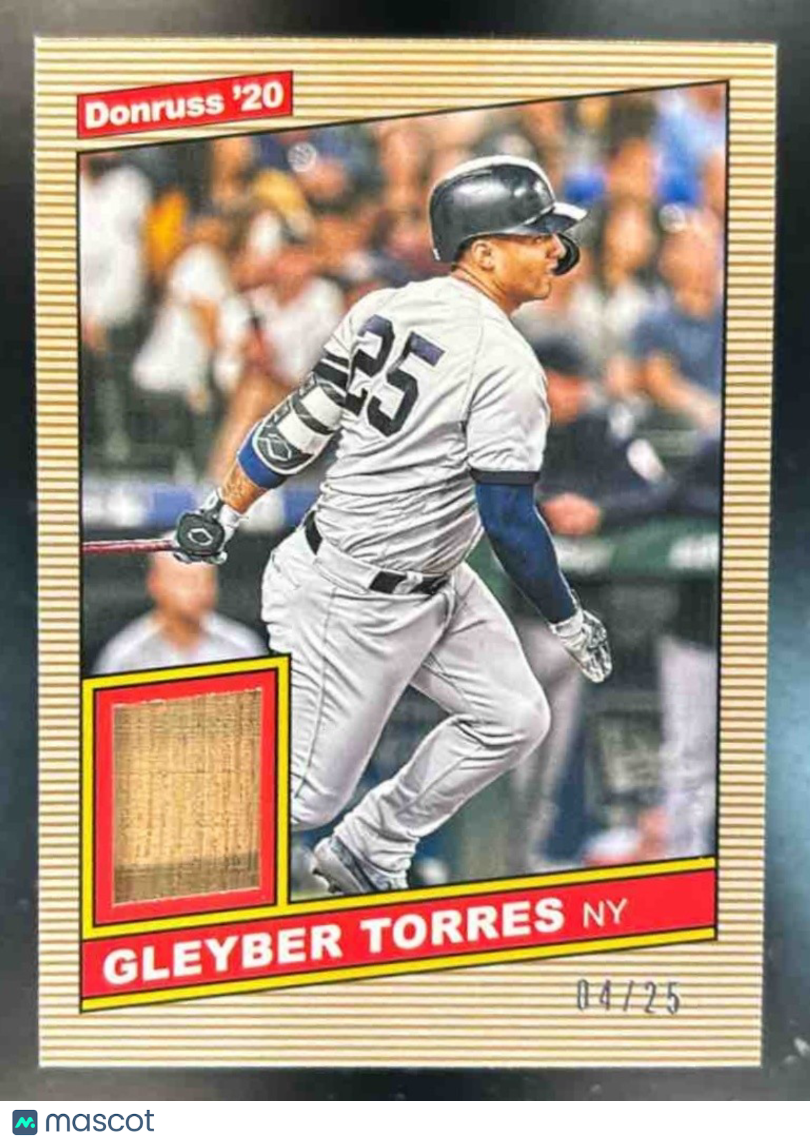 2020 Panini Donruss Gleyber Torres Retro 1986 Materials Gold /25 MEM Yankees - Sports Cards