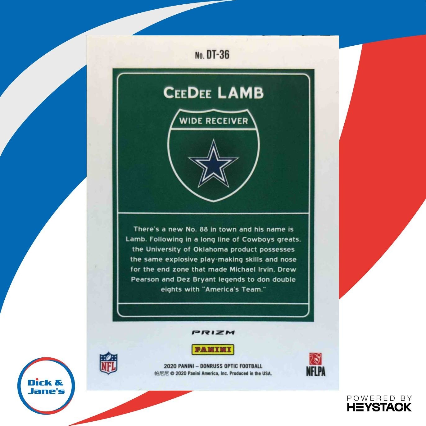 2020 Panini Donruss Optic CeeDee Lamb Downtown SSP #DT-36 RC Dallas Cowboys - Sports Cards