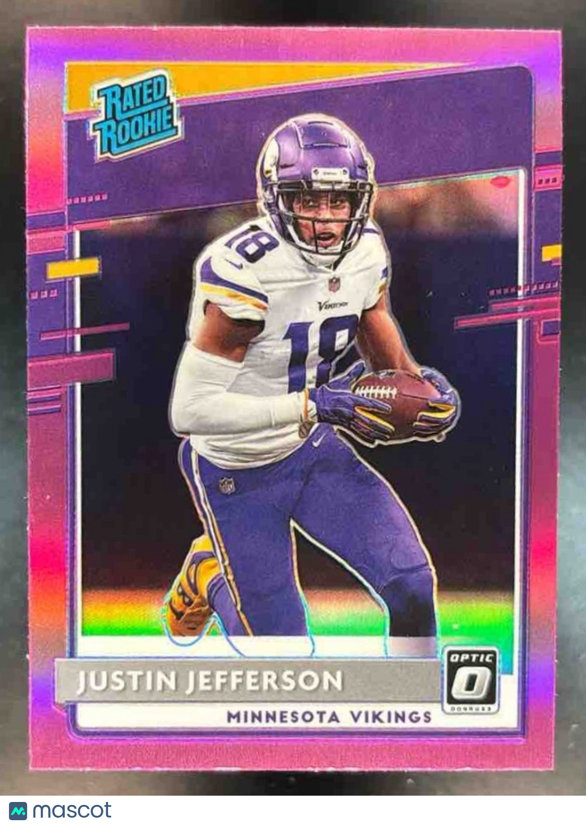2020 Panini Donruss Optic Justin Jefferson Pink Prizm #163 RC Minnesota Vikings - Sports Cards