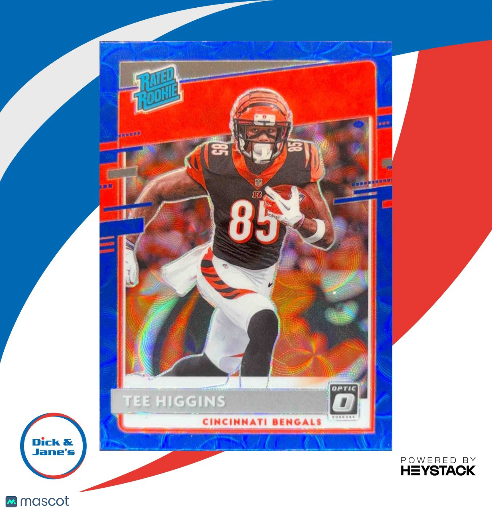 2020 Panini Donruss Optic Tee Higgins Blue Scope Prizm 160 RC Cincinnati Bengals - Sports Cards