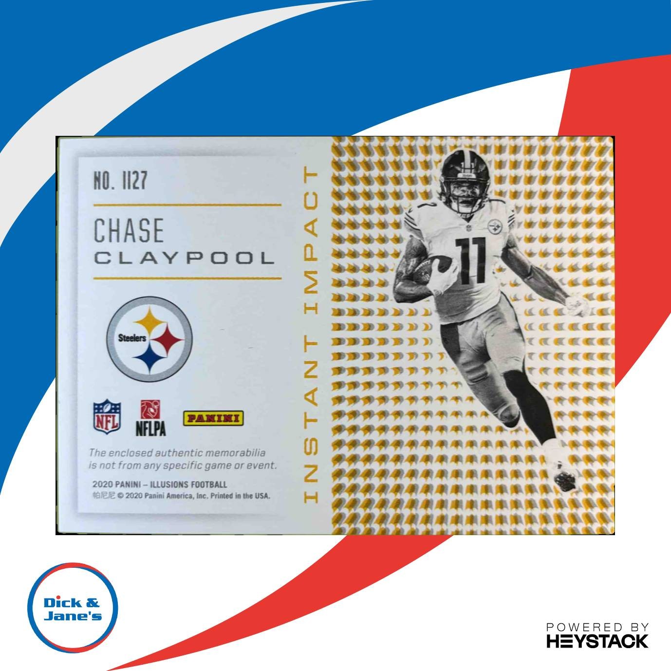 2020 Panini Illusions Chase Claypool Instant Impact #II27 RC Pittsburgh Steelers - Sports Cards