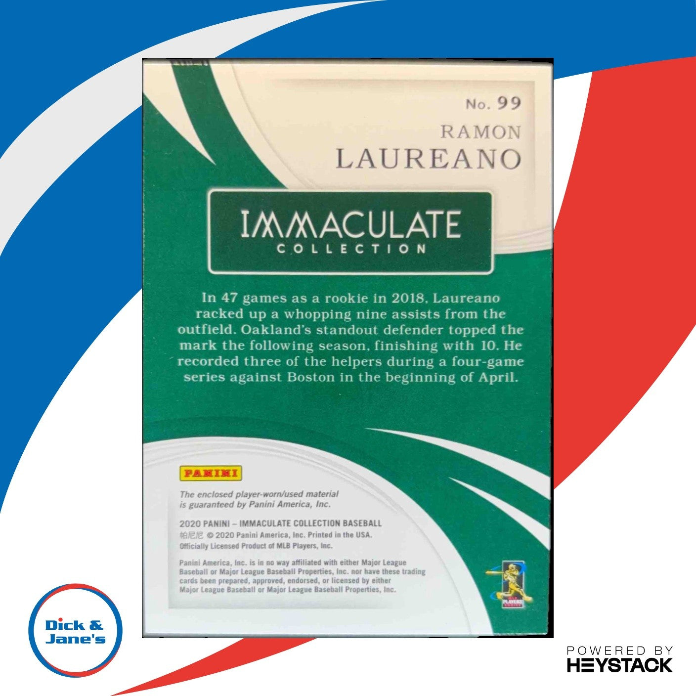 2020 Panini Immaculate Collection Ramon Laureano Red /49 MEM Oakland Athletics - Sports Cards