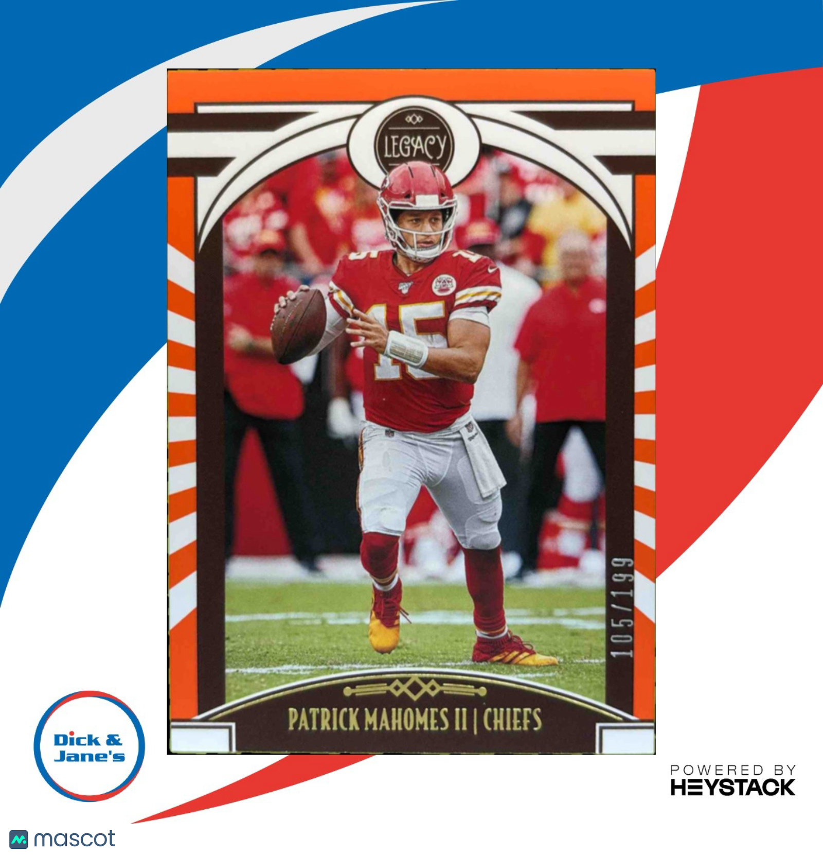 2020 Panini Legacy Patrick Mahomes II Orange 105/199 #38 Kansas City Chiefs - Sports Cards