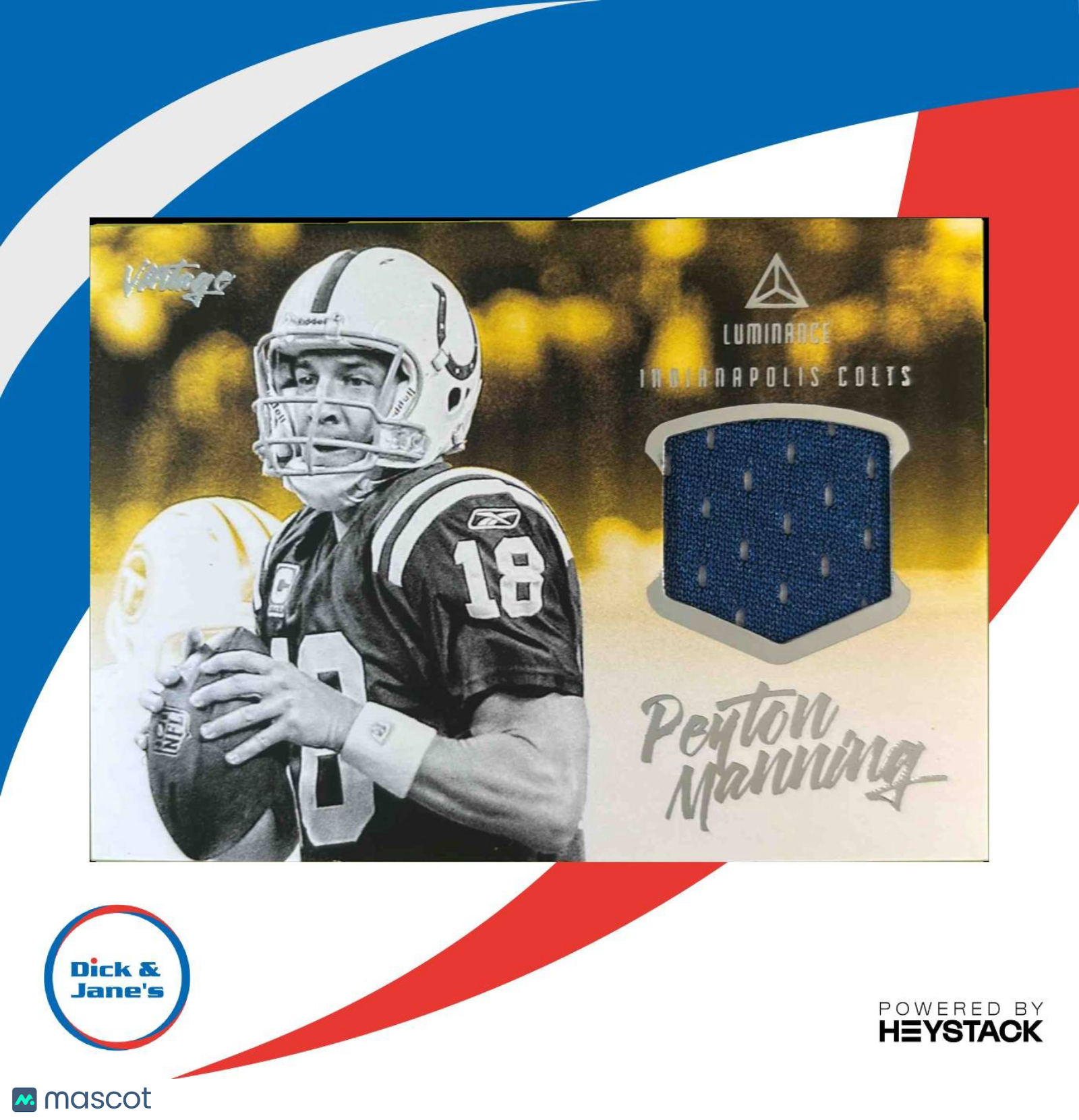2020 Panini Luminance Peyton Manning Vintage Materials #VM7 Indianapolis Colts - Sports Cards