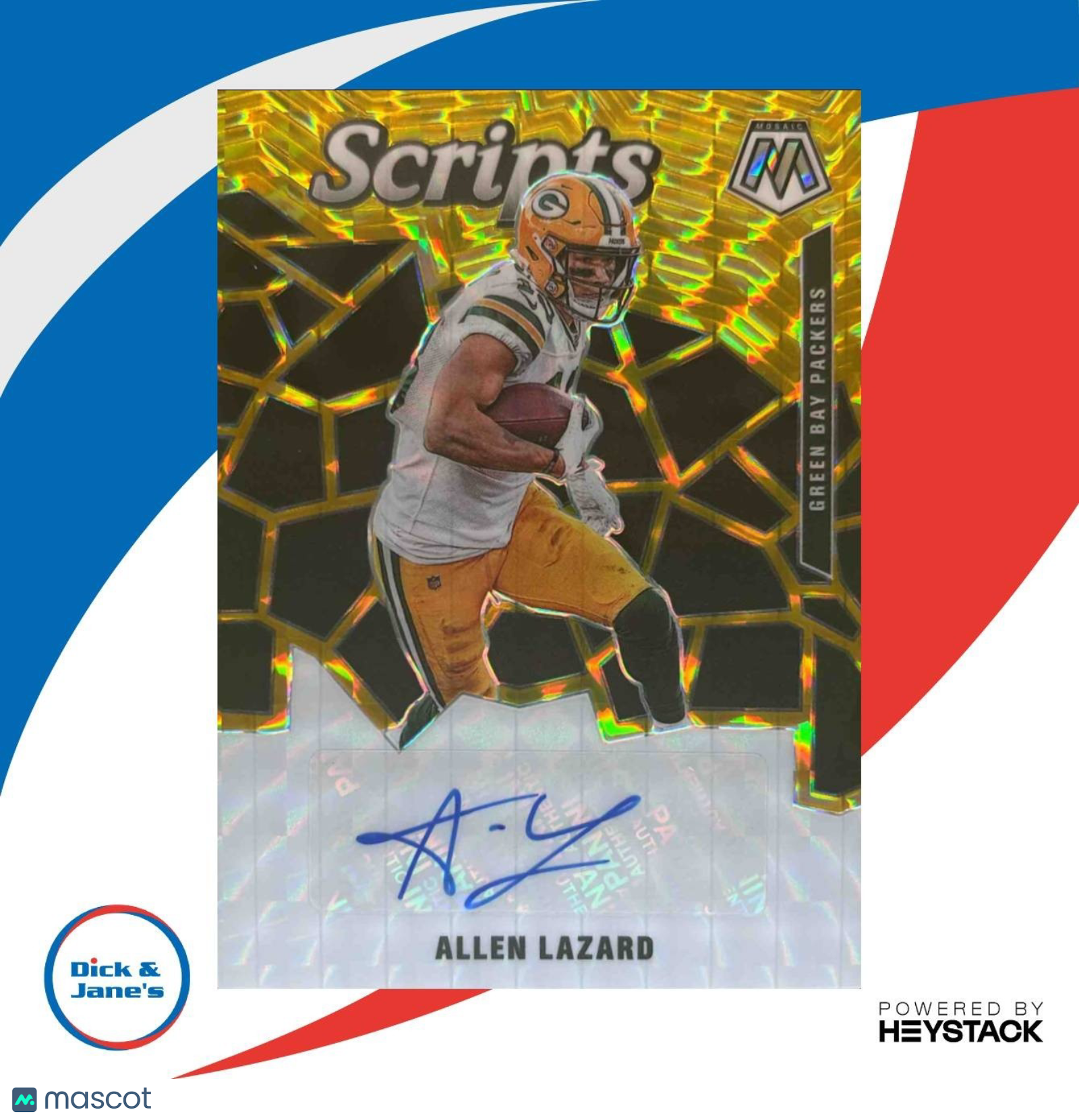 2020 Panini Mosaic Allen Lazard Scripts Gold #S36 Auto Green Bay Packers - Sports Cards