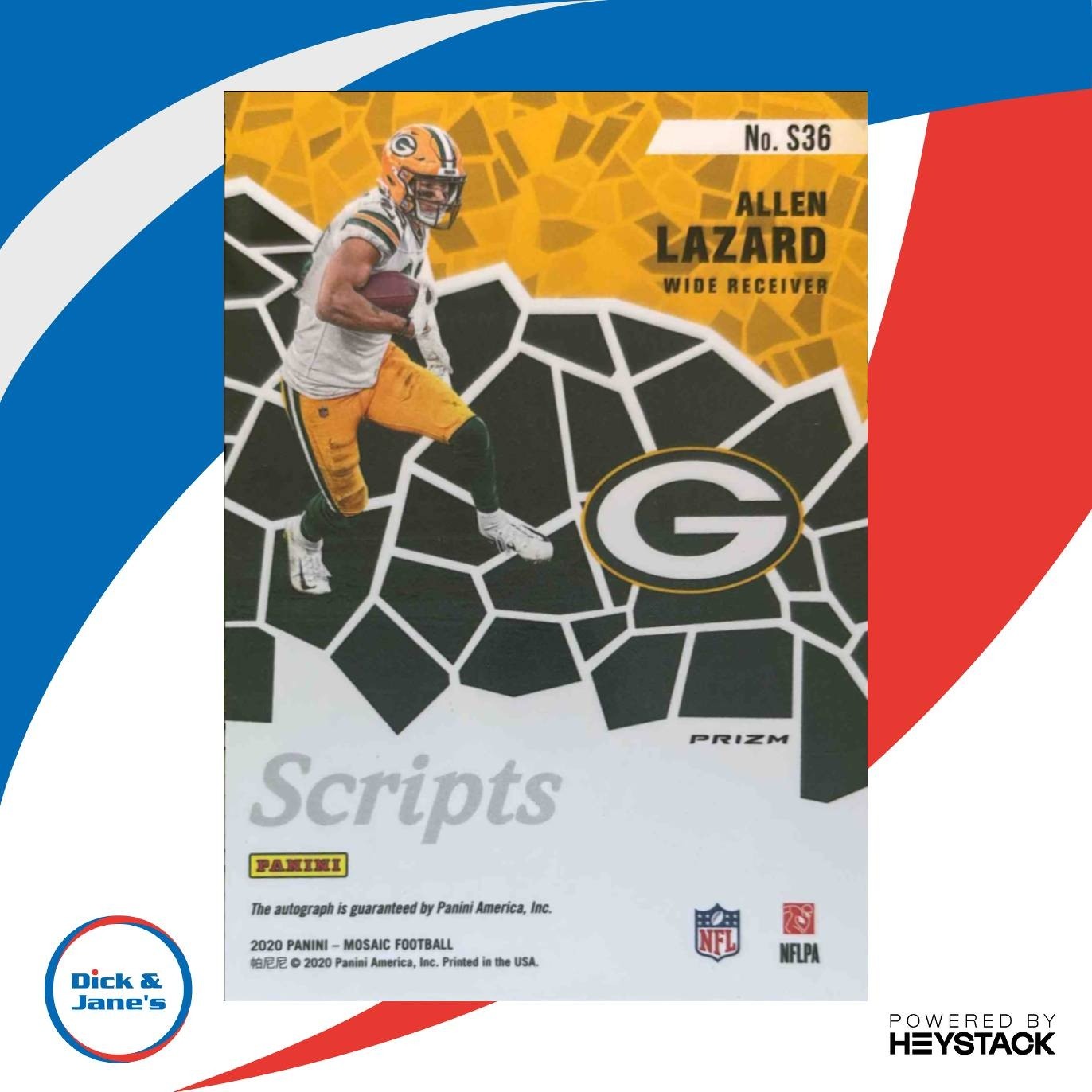 2020 Panini Mosaic Allen Lazard Scripts Gold #S36 Auto Green Bay Packers - Sports Cards