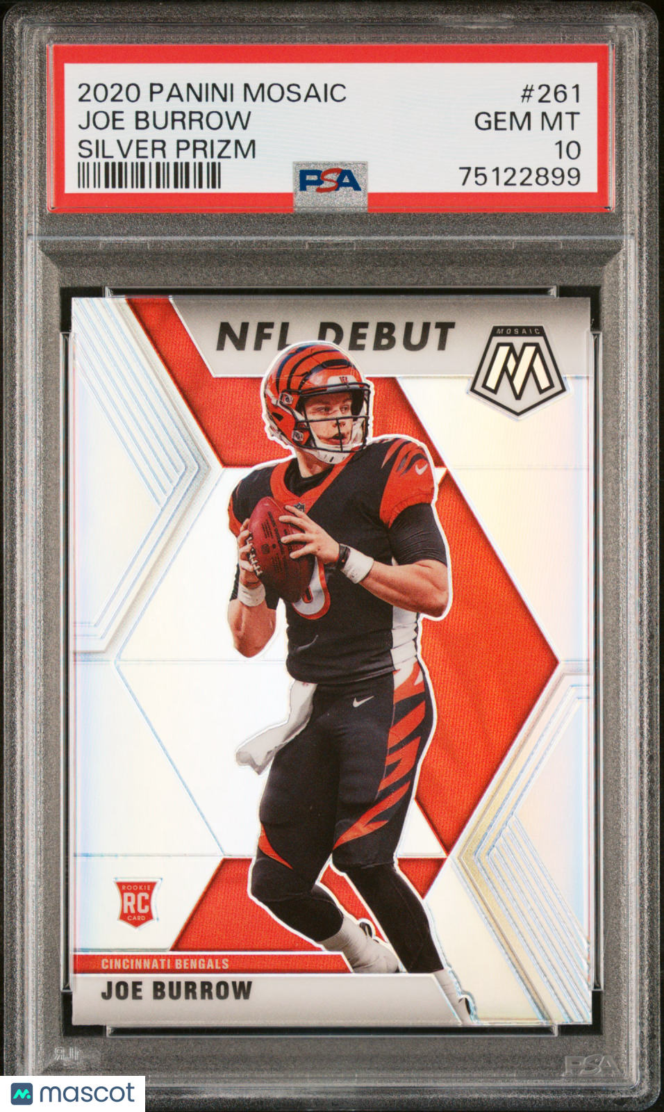 2020 Panini Mosaic Joe Burrow Silver Prizm Rookie #261 PSA 10 Cincinnati Bengals - Graded Sports Cards