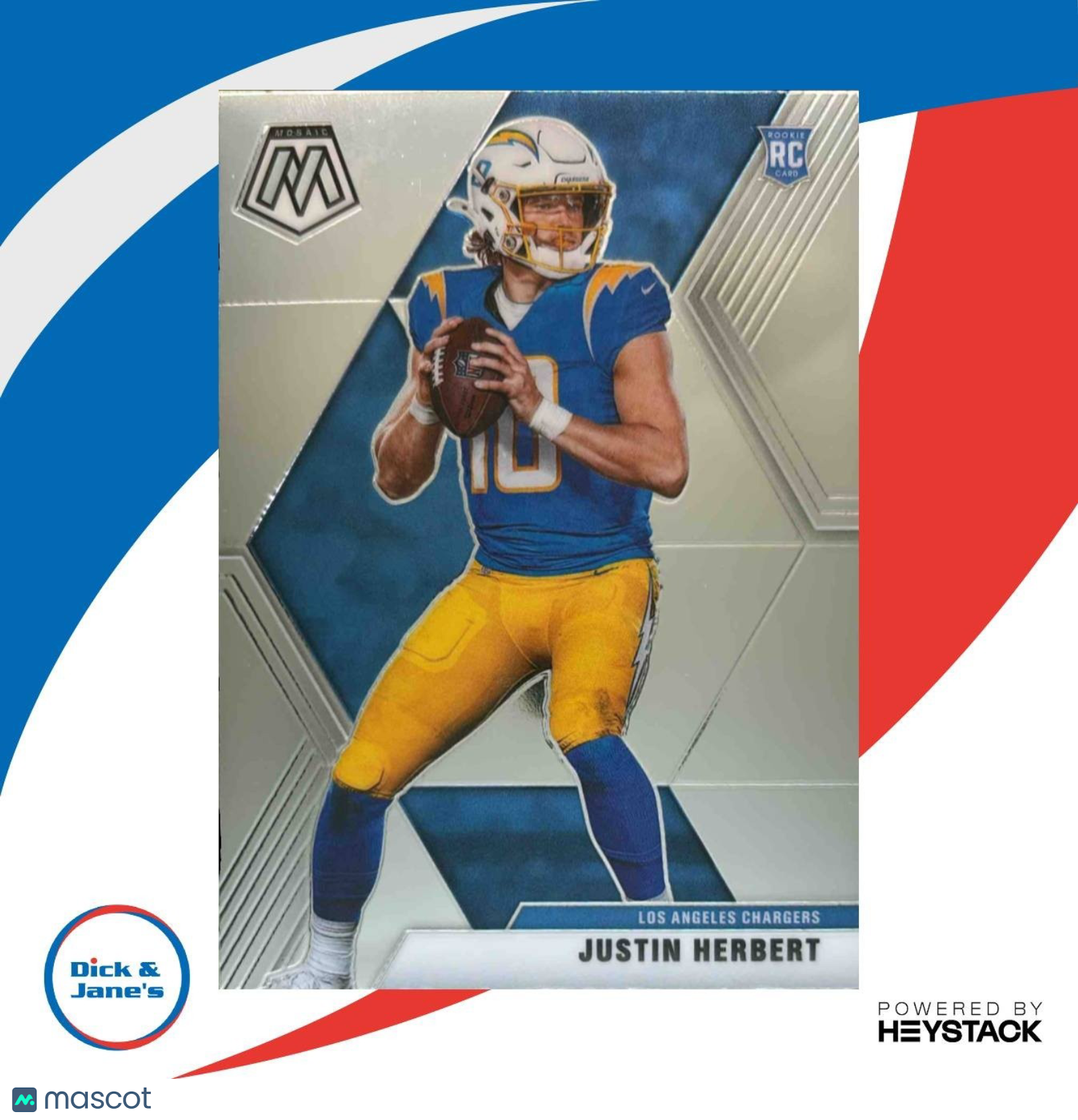 2020 Panini Mosaic Justin Herbert #204 RC Los Angeles Chargers - Sports Cards
