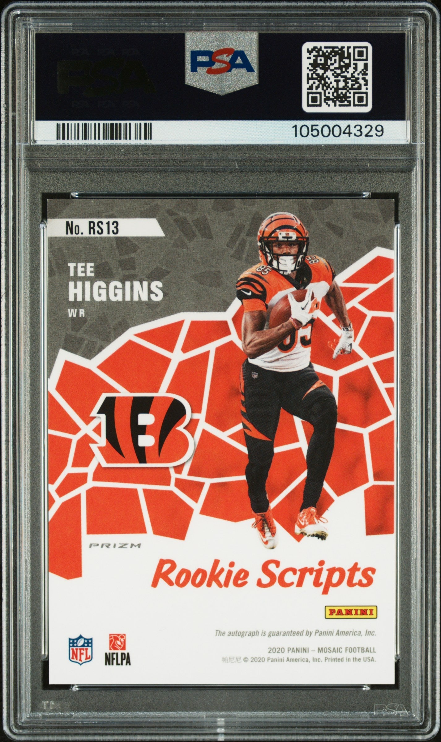 2020 Panini Mosaic Rookie Scripts Tee Higgins #RS13 PSA 9 - Graded Sports Cards