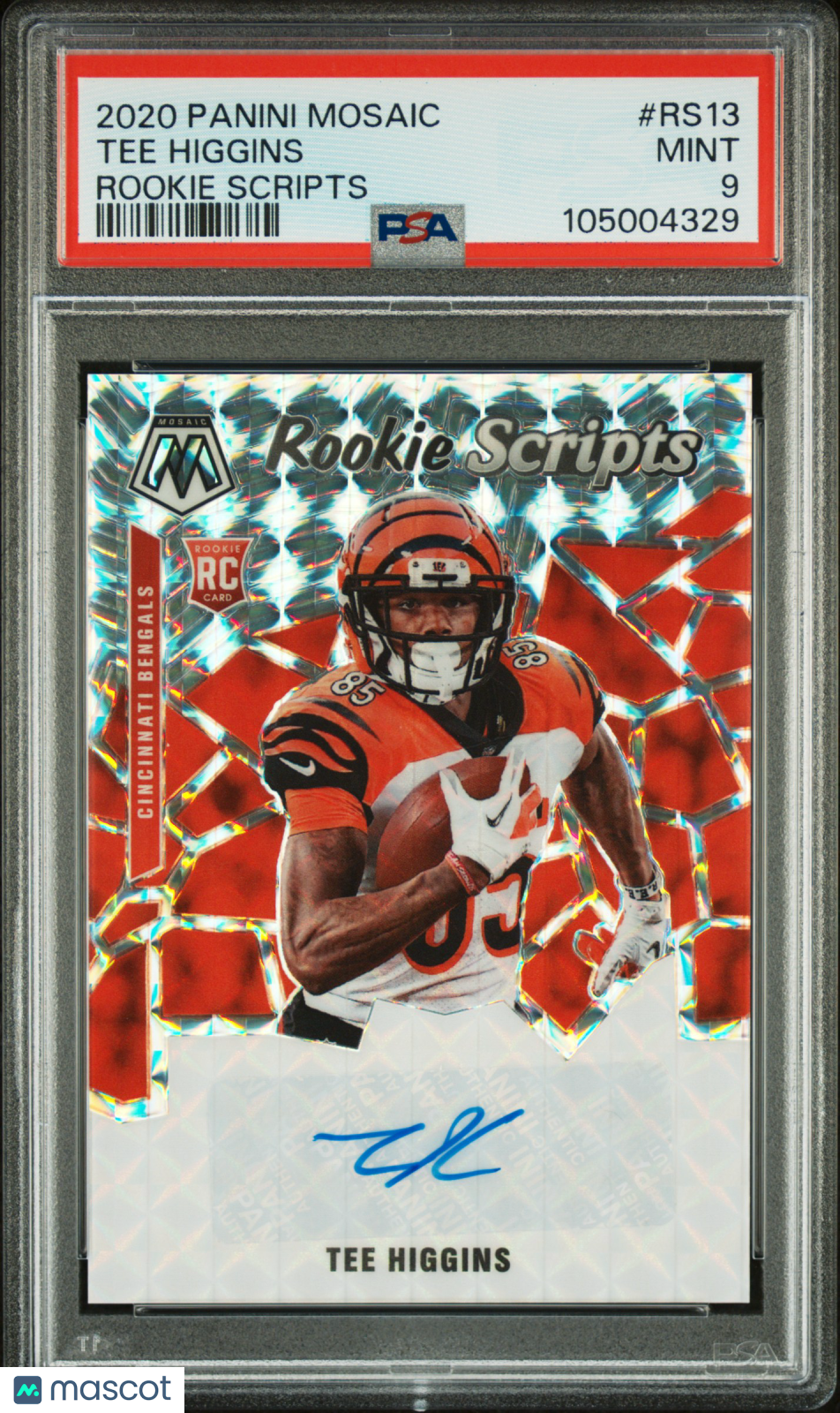 2020 Panini Mosaic Rookie Scripts Tee Higgins #RS13 PSA 9 - Graded Sports Cards