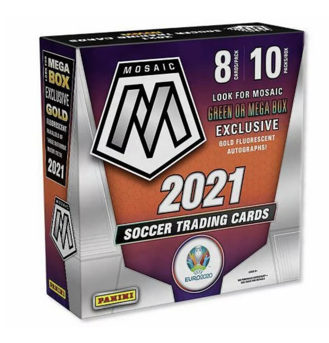 2020 Panini Mosaic UEFA Euro 2020 Soccer Mega Box (Gold Fluorescent Parallels) - Soccer