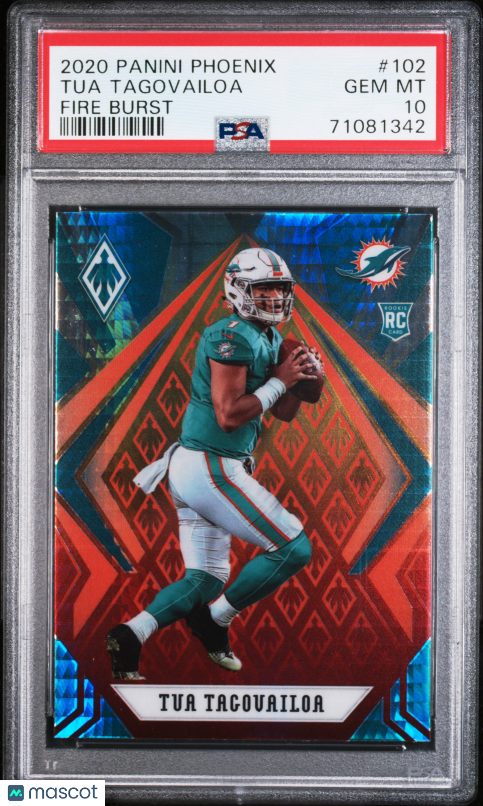 2020 Panini Phoenix Tua Tagovailoa Fire Burst #102 PSA 10 Graded Sports Cards