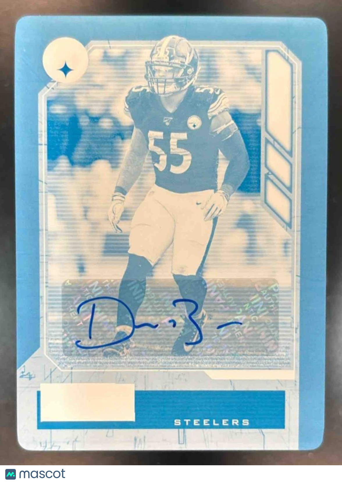 2020 Panini Playbook Devin Bush II Signatures Printing Plate Cyan 1/1 #27 Auto - Sports Cards