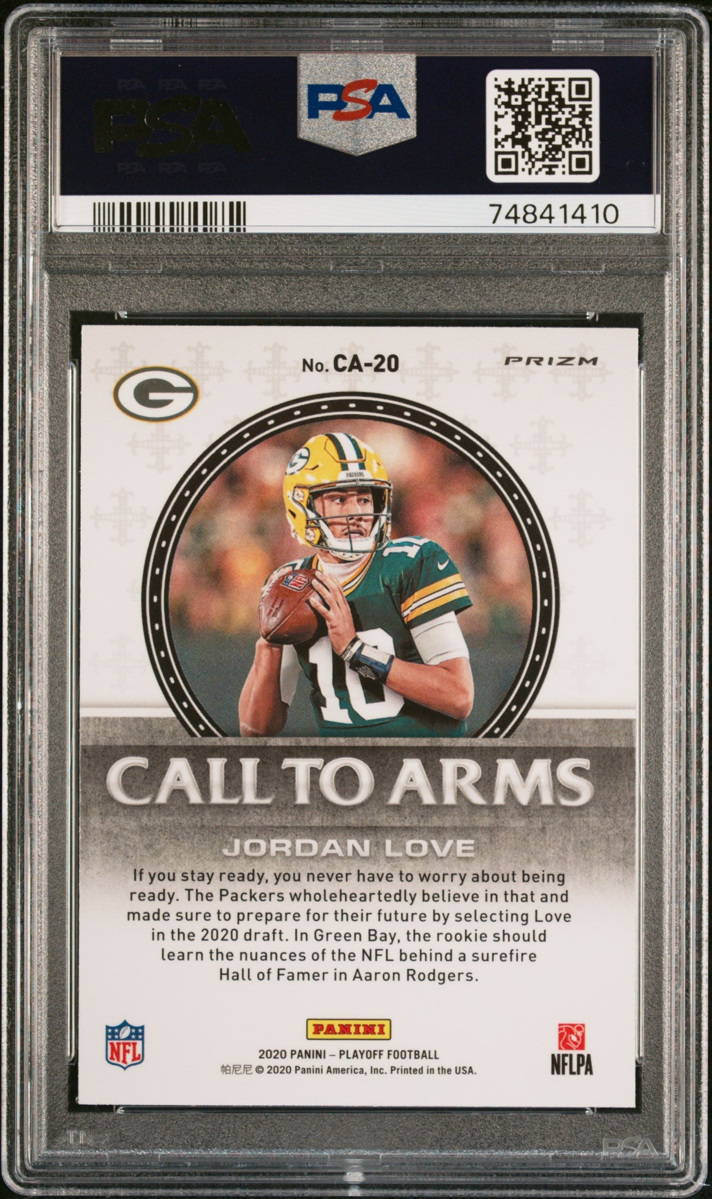 2020 Panini Playoff Call To Arms Jordan Love Silver Rookie PSA 10 GEM MINT - Graded Sports Cards