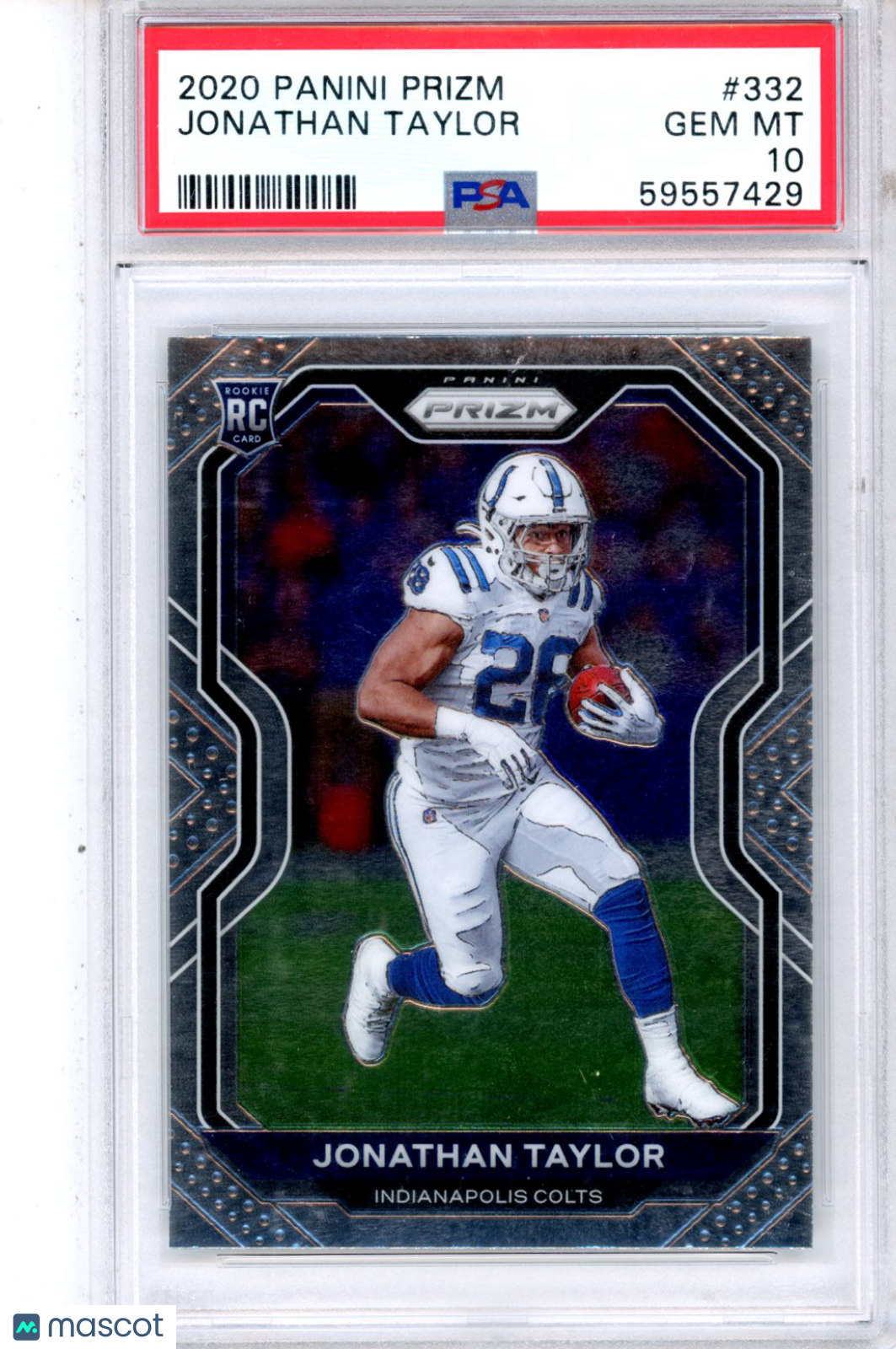 2020 Panini Prizm Jonathan Taylor Rookie #332 PSA 10 GEM MINT Indianapolis Colts - Graded Sports Cards