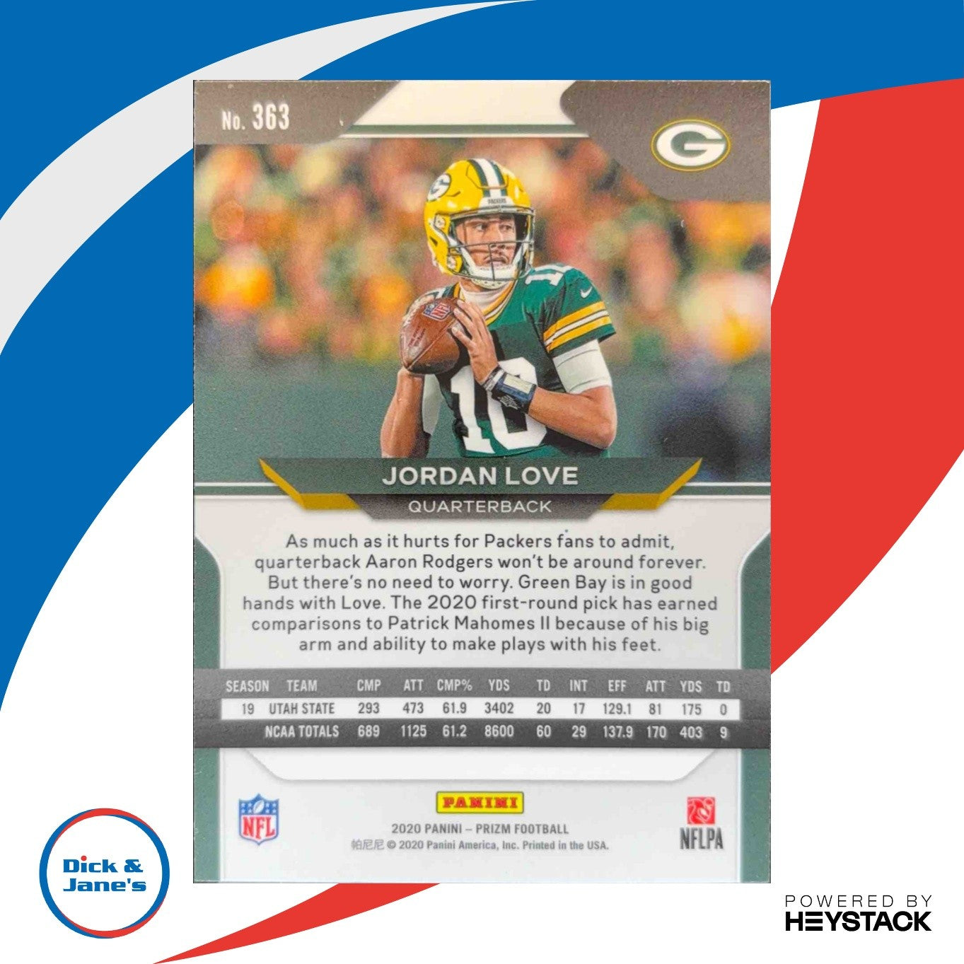 2020 Panini Prizm Jordan Love #363b Negative B/W Variation SP RC Green Bay - Sports Cards