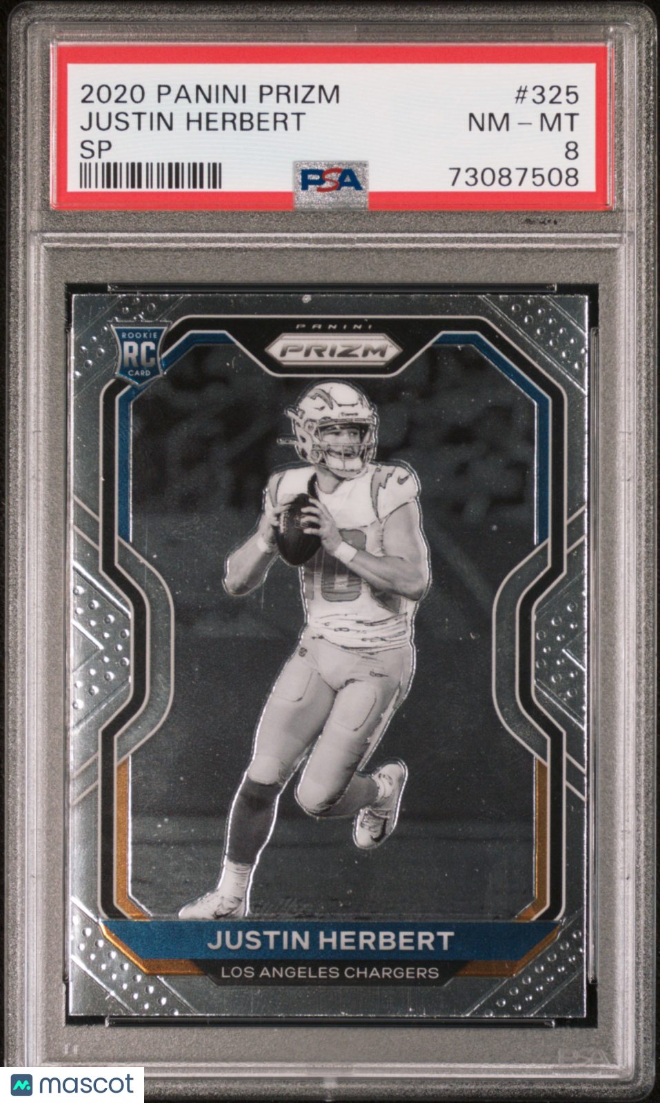 2020 Panini Prizm Justin Herbert SP #325 PSA 8 - Graded Sports Cards