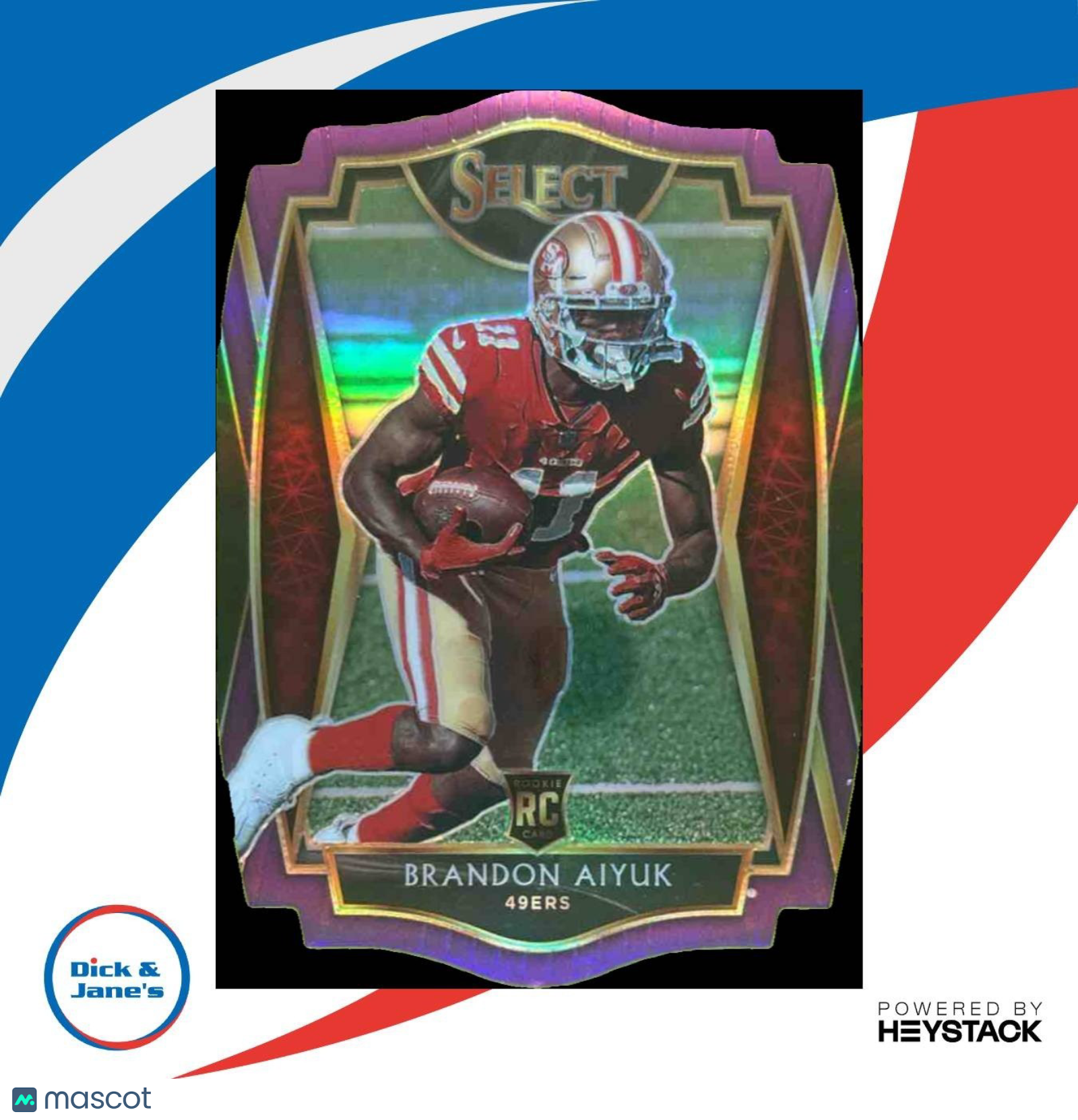 2020 Panini Select Brandon Aiyuk Purple Prizm Die Cut #166 RC Premier 49ers - Sports Cards