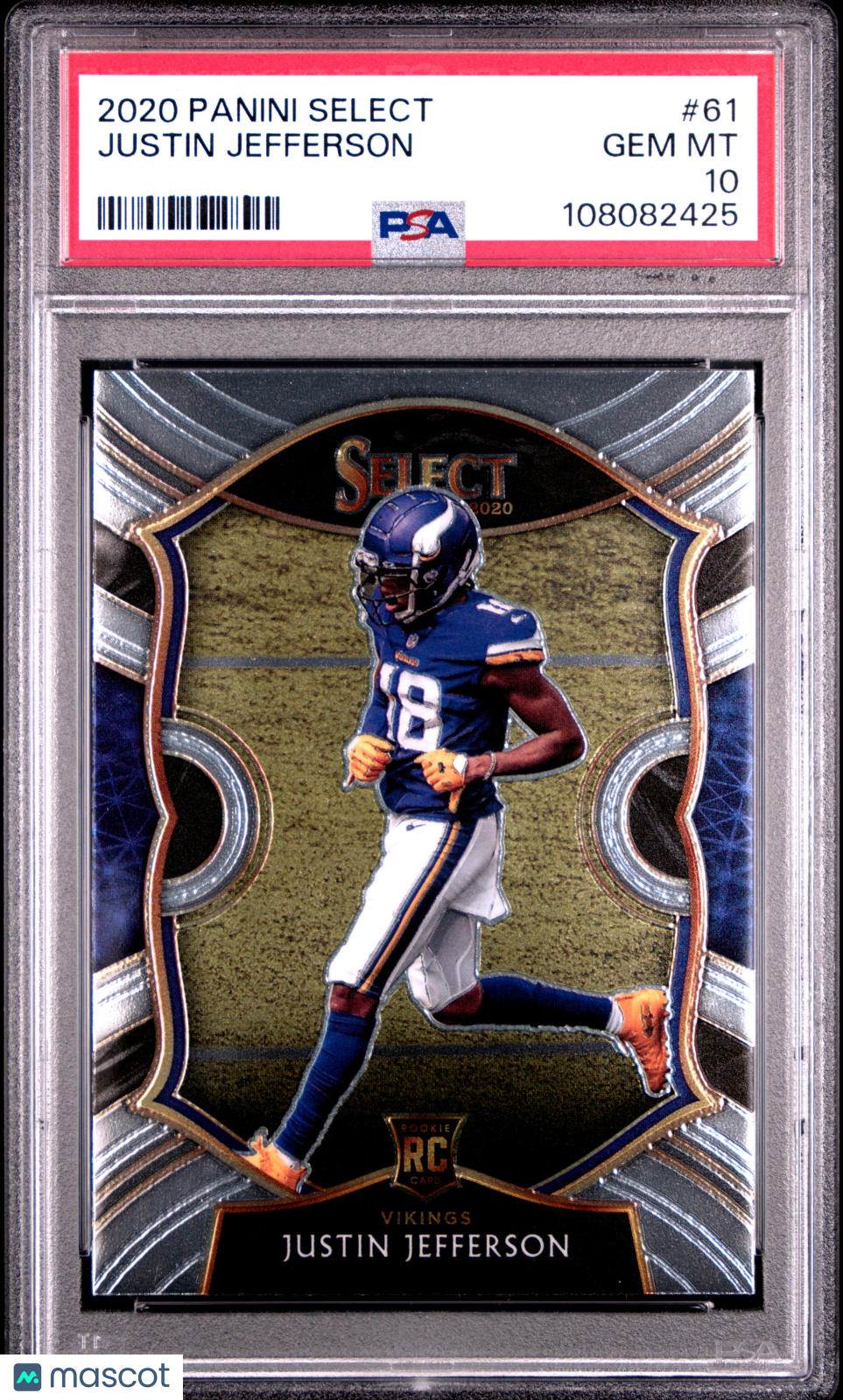 2020 Panini Select Justin Jefferson Rookie #61 PSA 10 Minnesota Vikings Graded Sports Cards