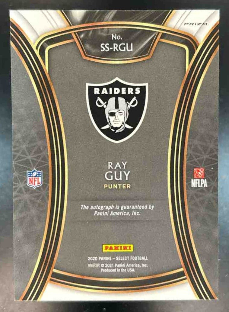 2020 Panini Select Ray Guy Signatures (silver) #SS-RGU Auto Los Angeles Raiders - Sports Cards