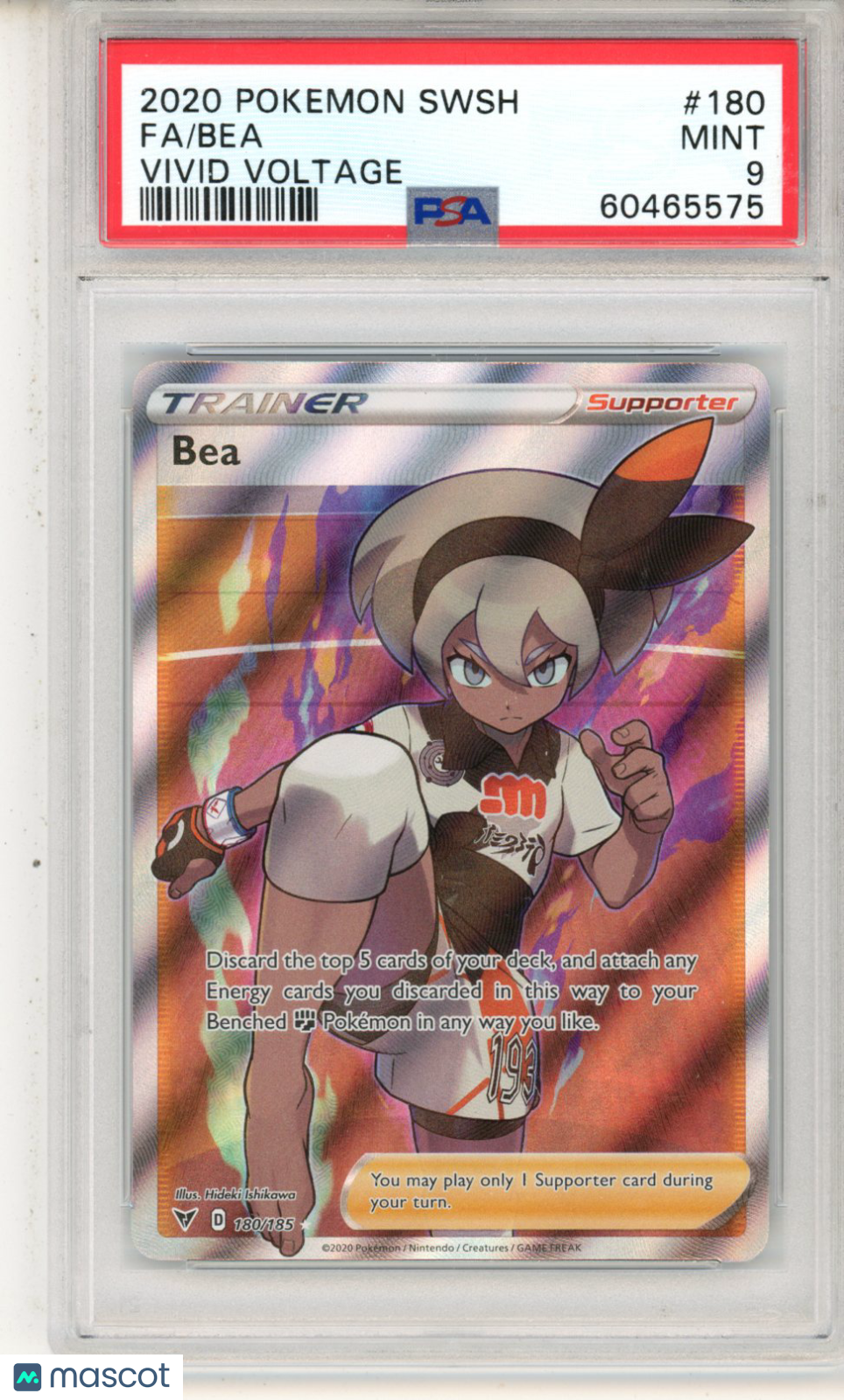 2020 Pokemon Sword & Shield Vivid Voltage Bea #180 FA PSA 9 MINT - Graded TCG/CCG