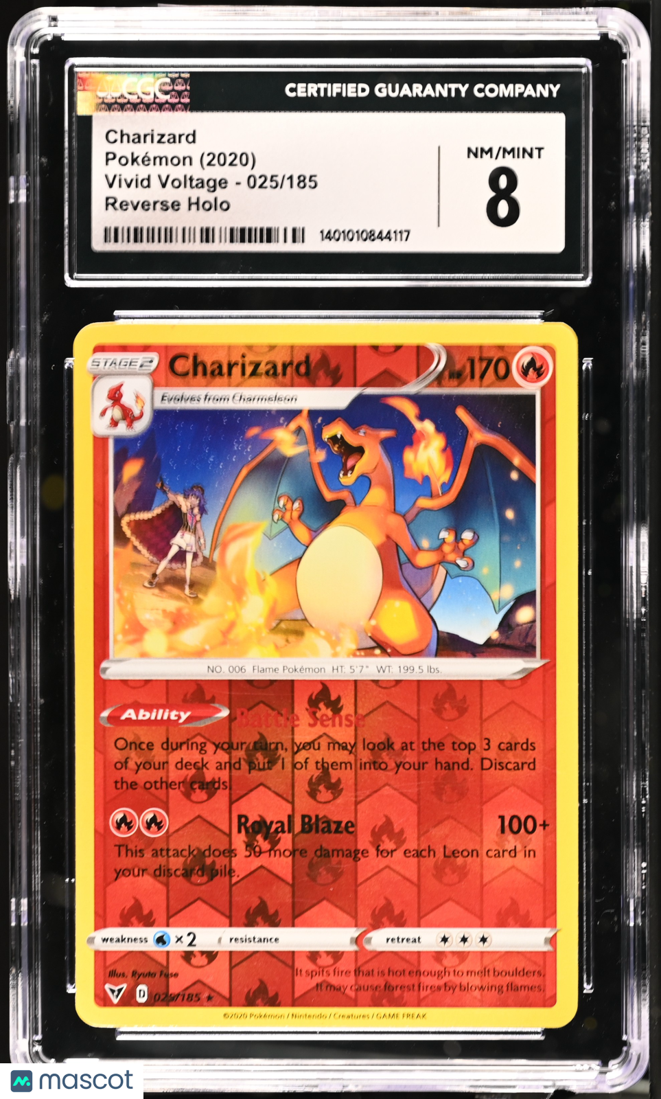 2020 Pokemon Vivid Voltage Charizard #025/185 CGC 8 MINT - Graded TCG/CCG